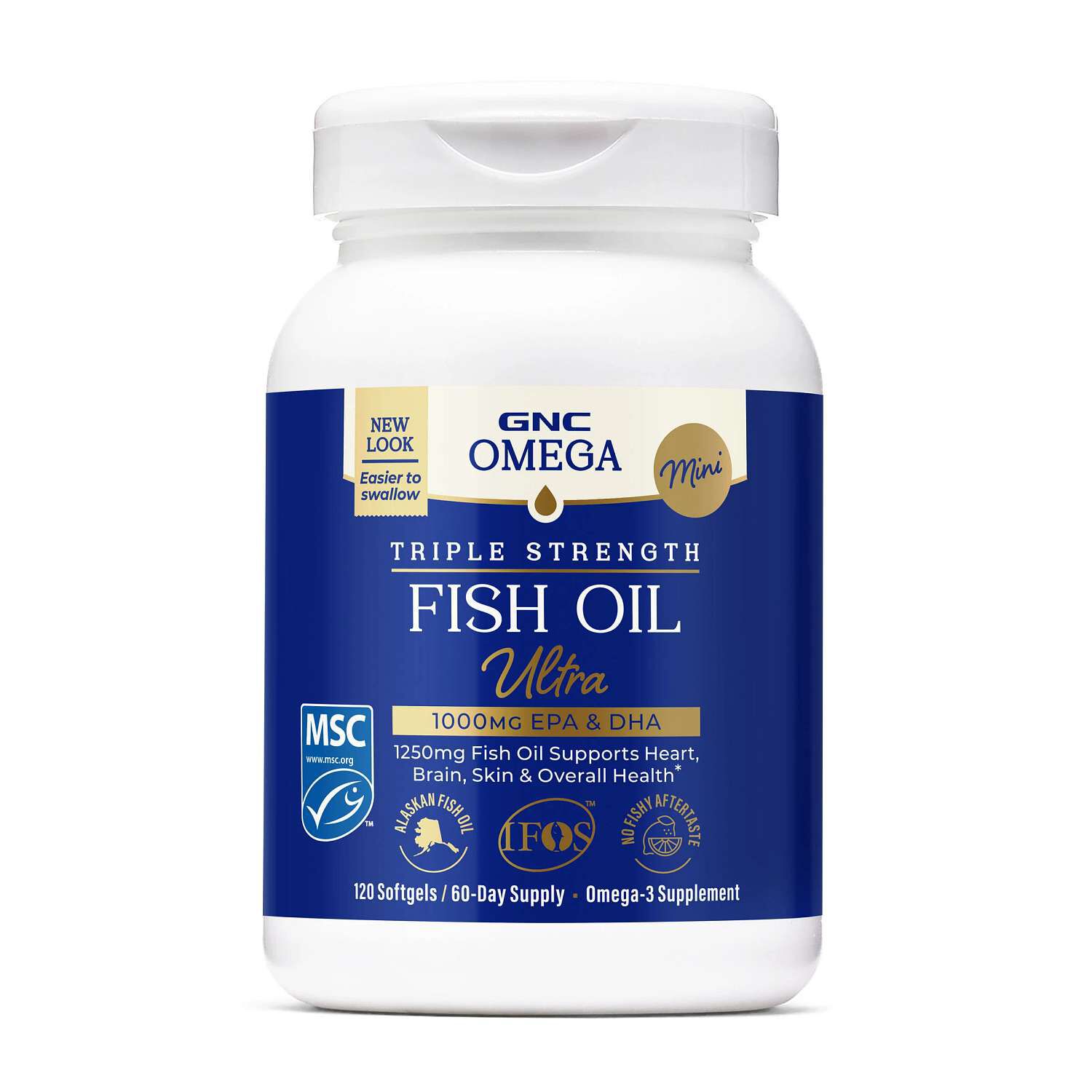 Triple Strength Fish Oil Ultra Mini 1000mg - 120 Softgels (60 Servings)  | GNC