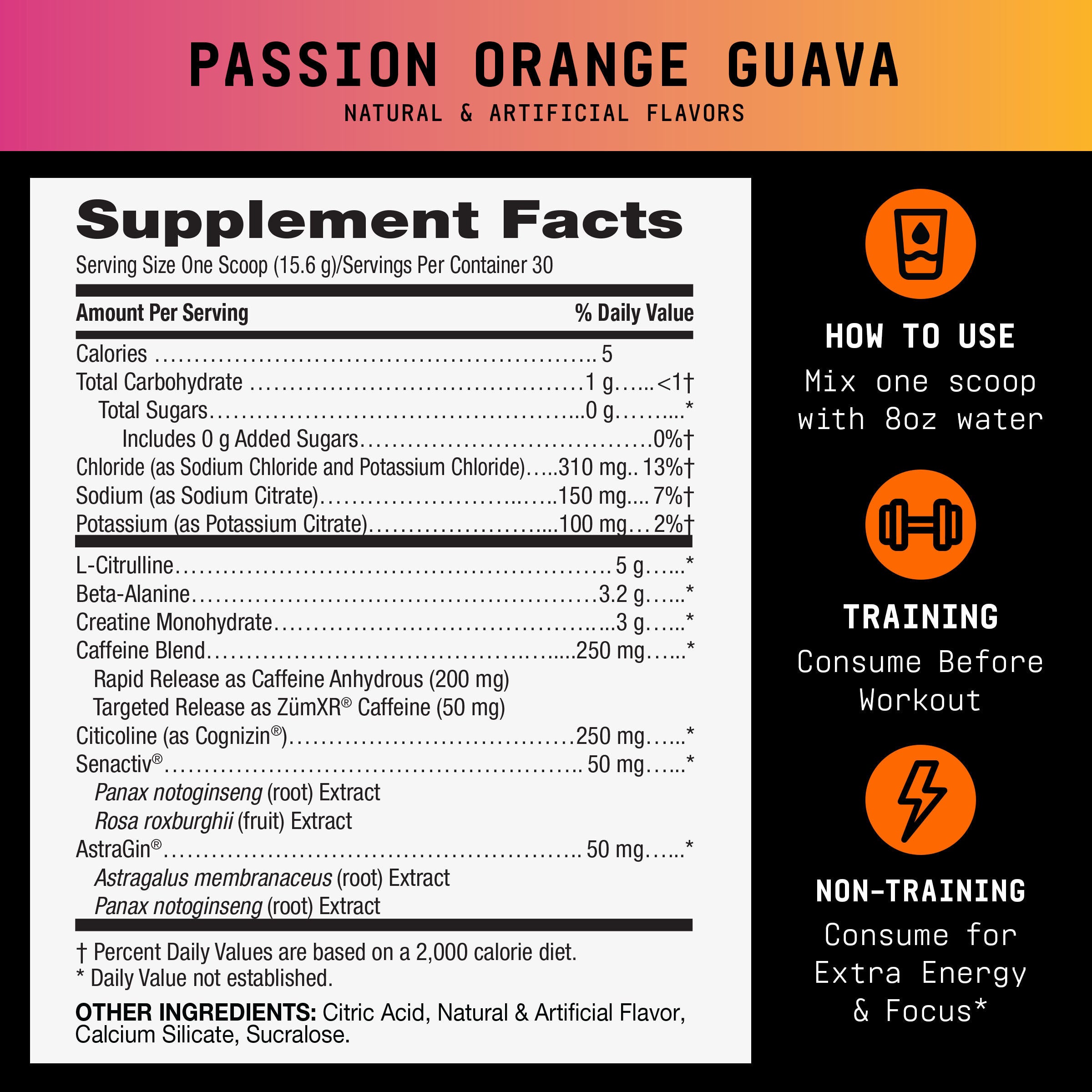 LIT V2 Pre-Workout - Passion Orange Guava (30 Servings)