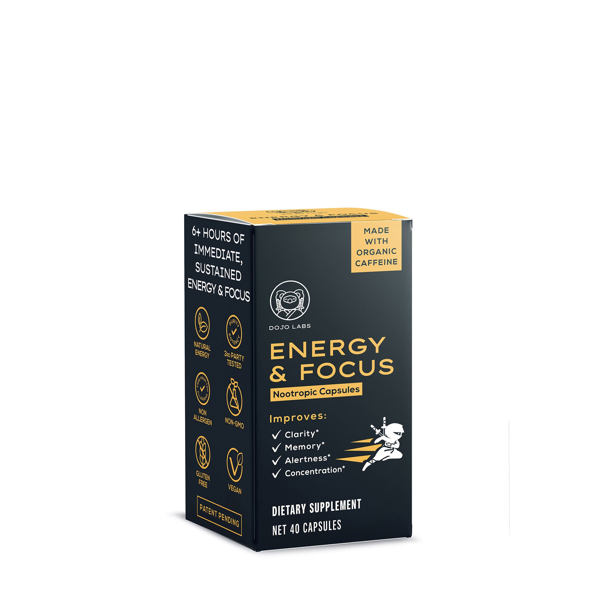 Energy & Focus Nootropic Dietary Supplement 40 Capsules GNC