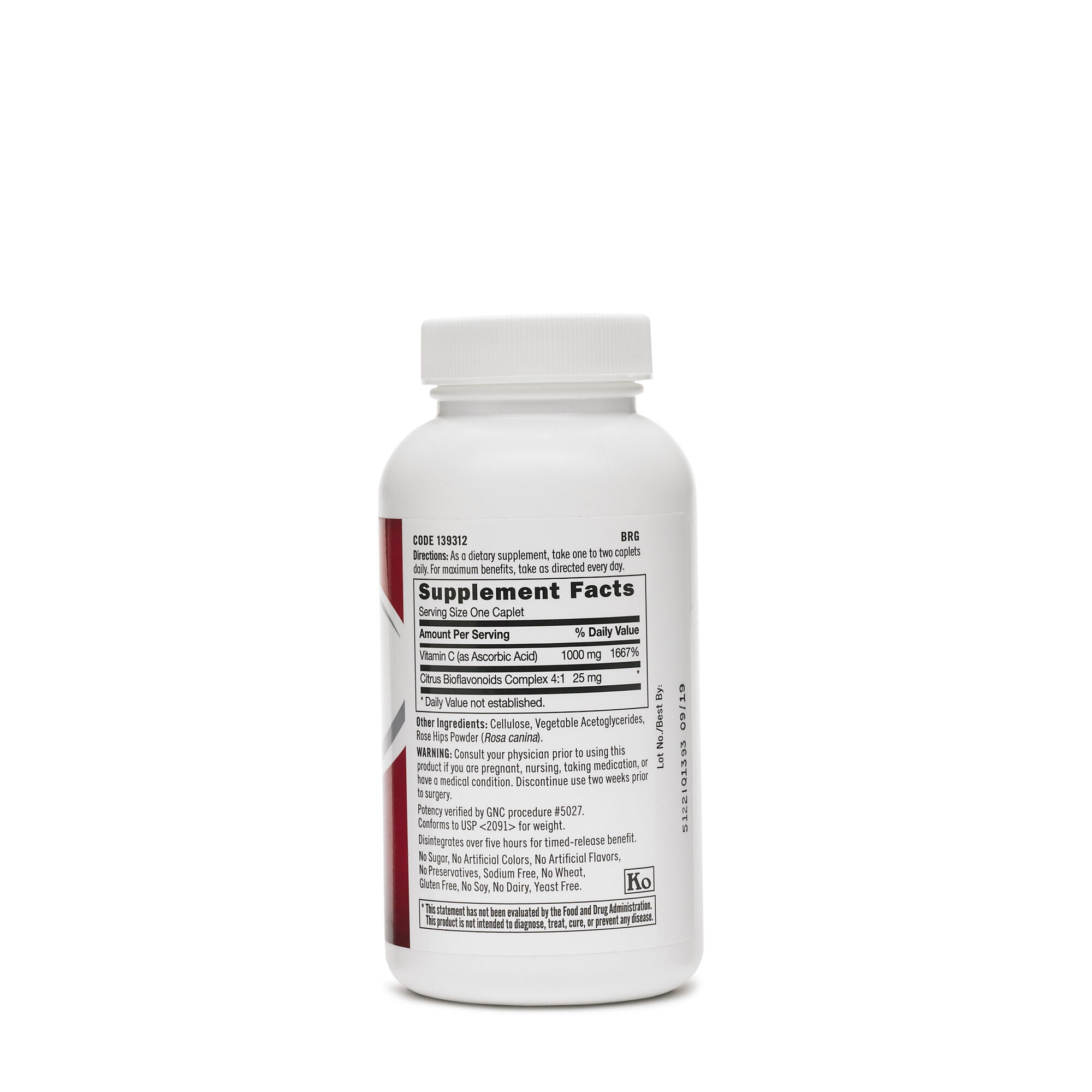 Vitamin C - 1000mg - 90 Vegetarian Caplets (90 Servings)  | GNC