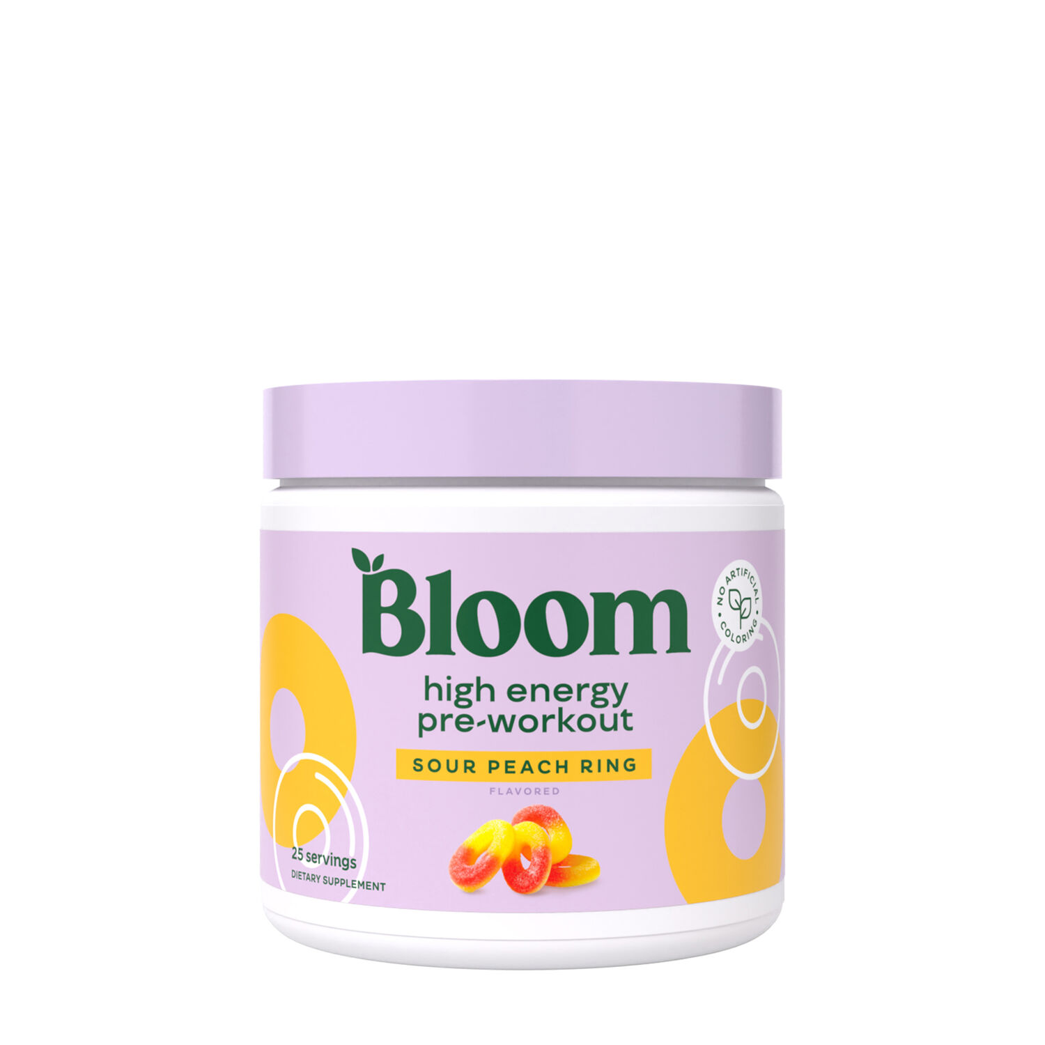 Bloom High Energy Pre-Workout - Sour Peach Ring (25 Servings)