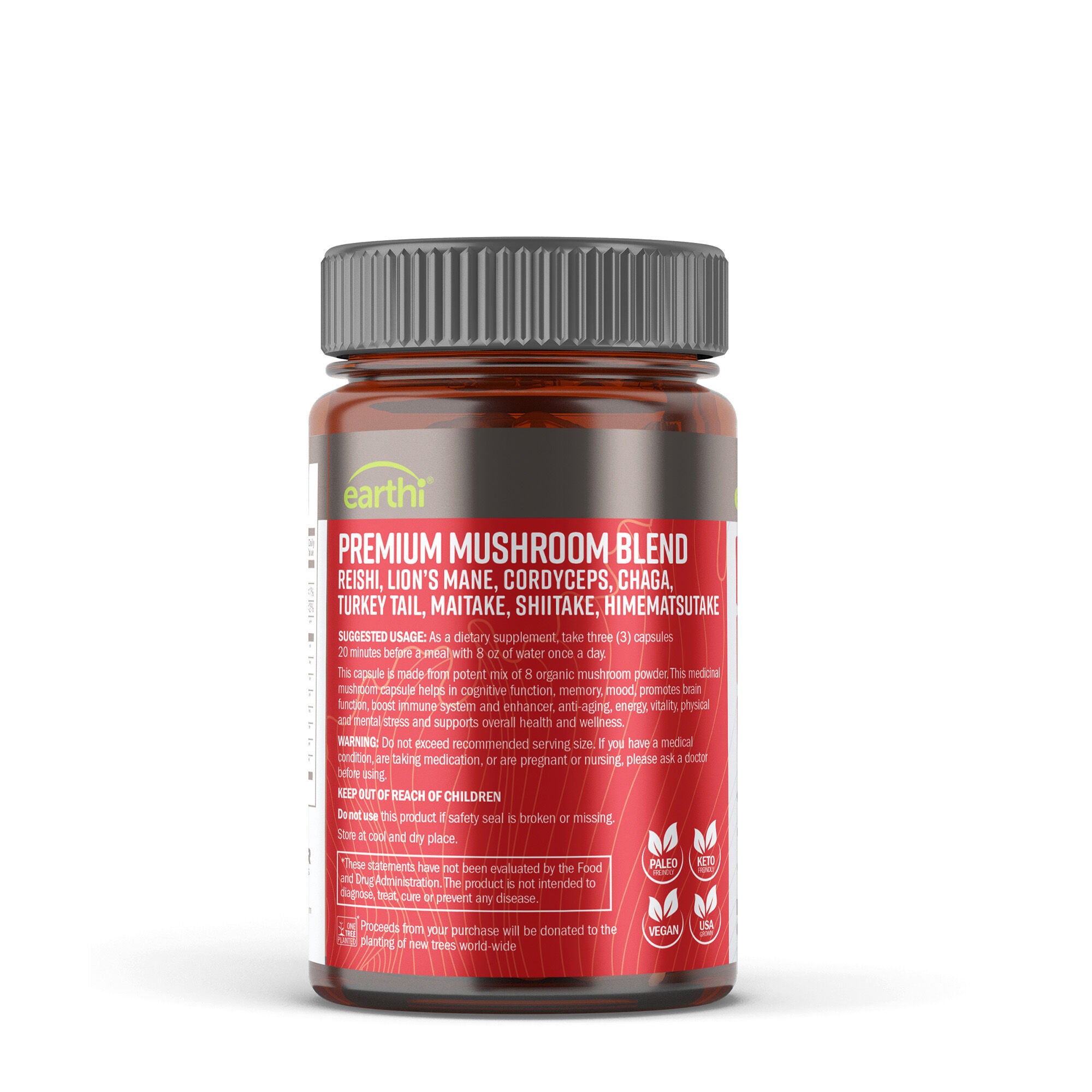Premium Mushroom Blend 2600mg - 90 Capsules (30 Servings)  | GNC
