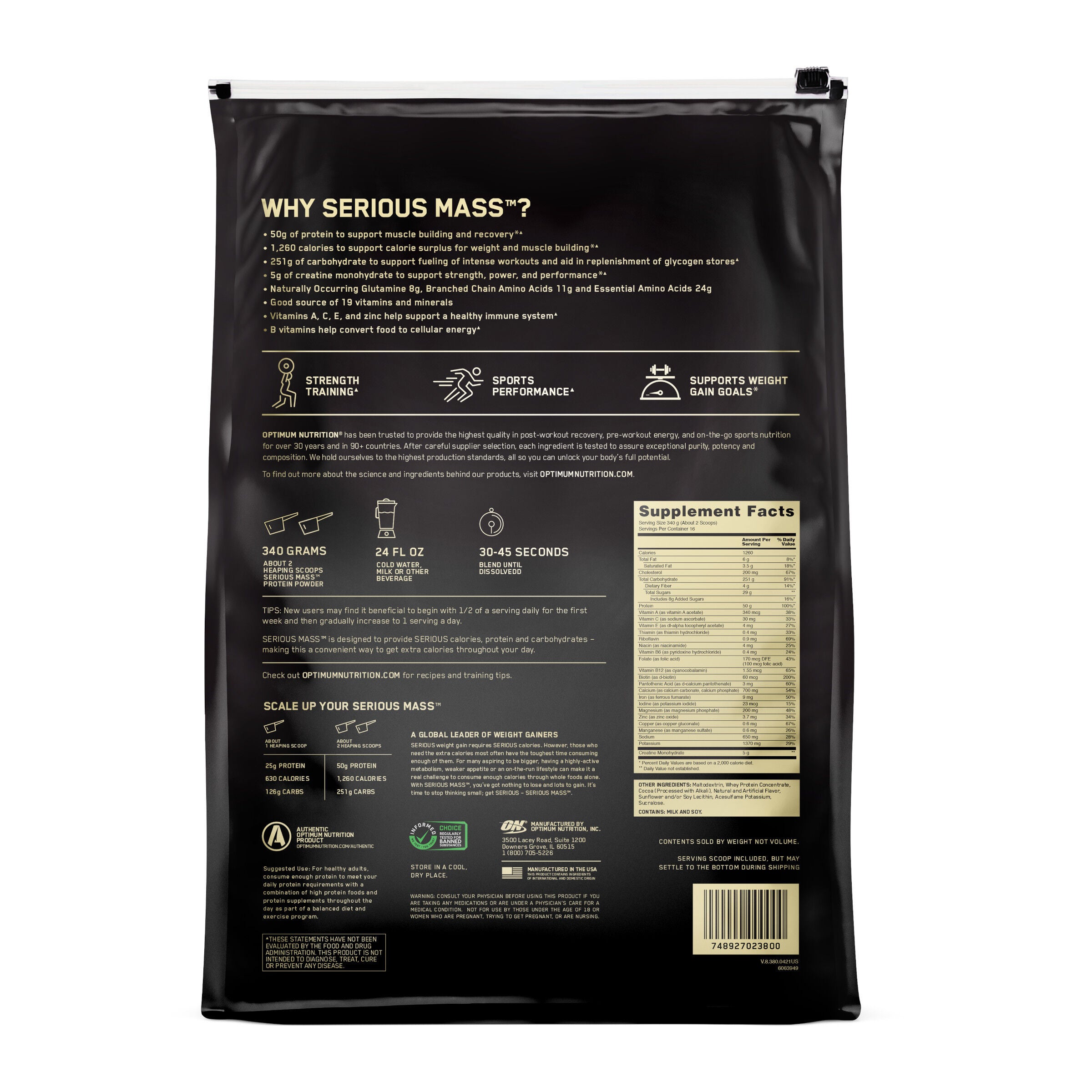 Serious Mass - Chocolate (16 Servings) Chocolate | GNC