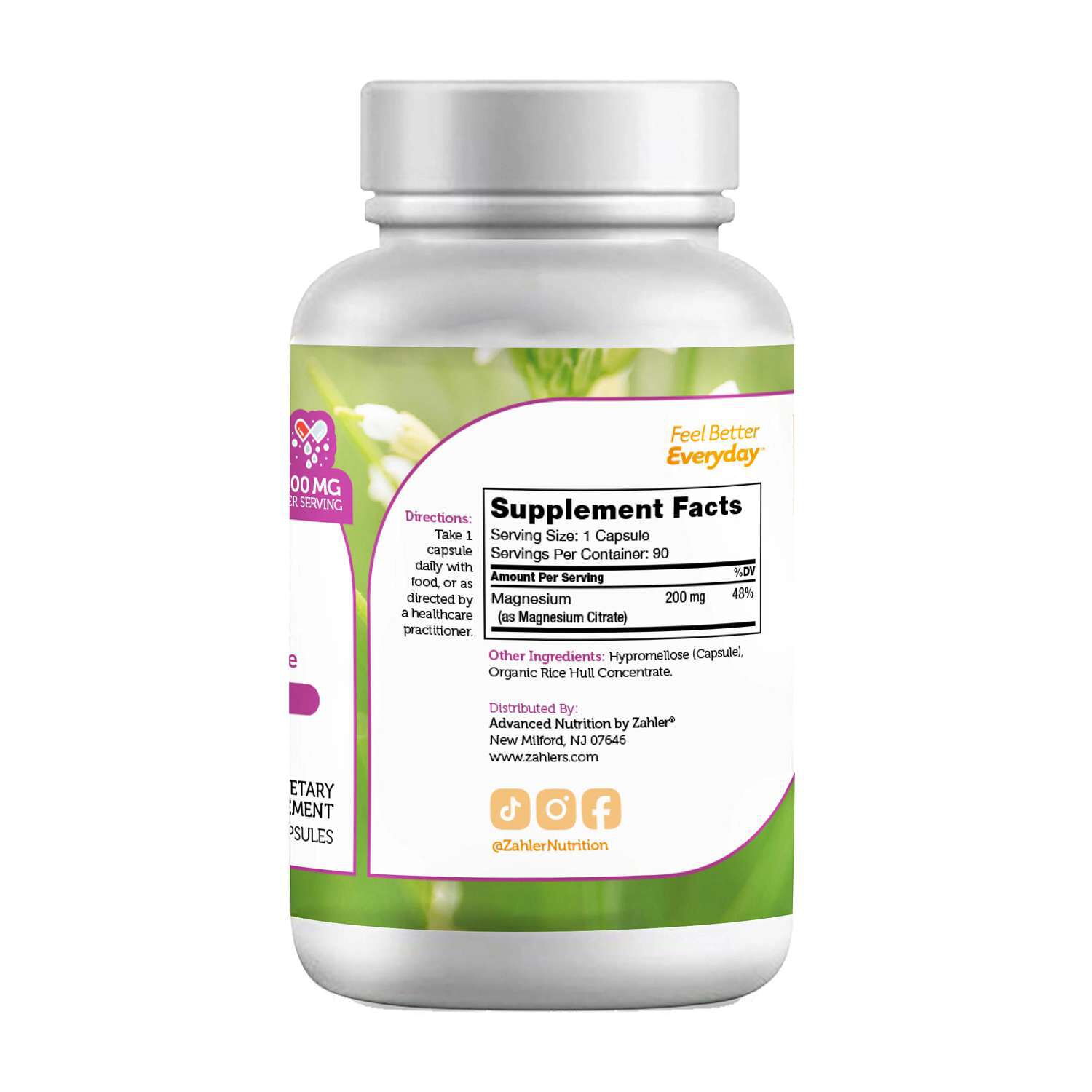 Magnesium Citrate - 90 Capsules (90 Servings)  | GNC