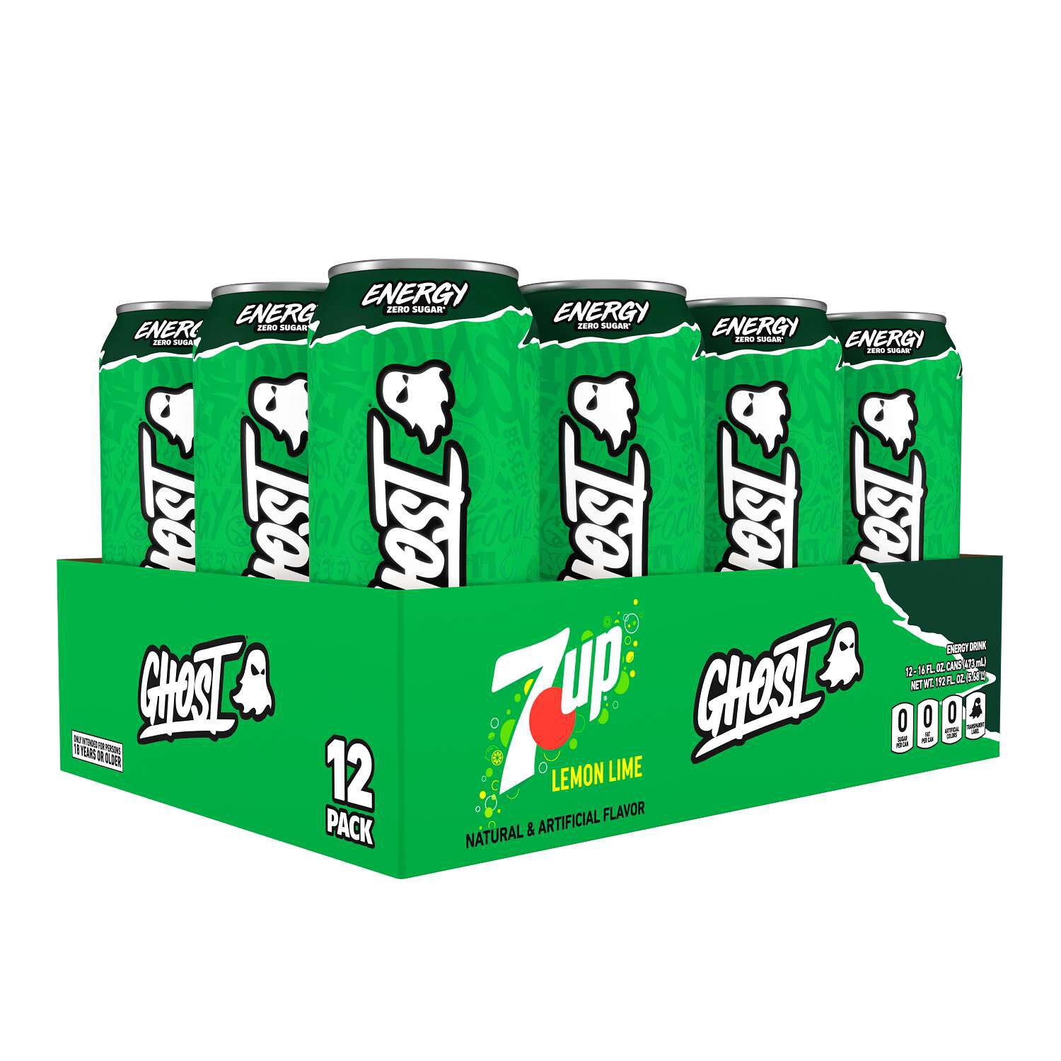 Energy Drink - 7UP Lemon Lime - 16oz. (12 Cans) 7UP Lemon Lime | GNC