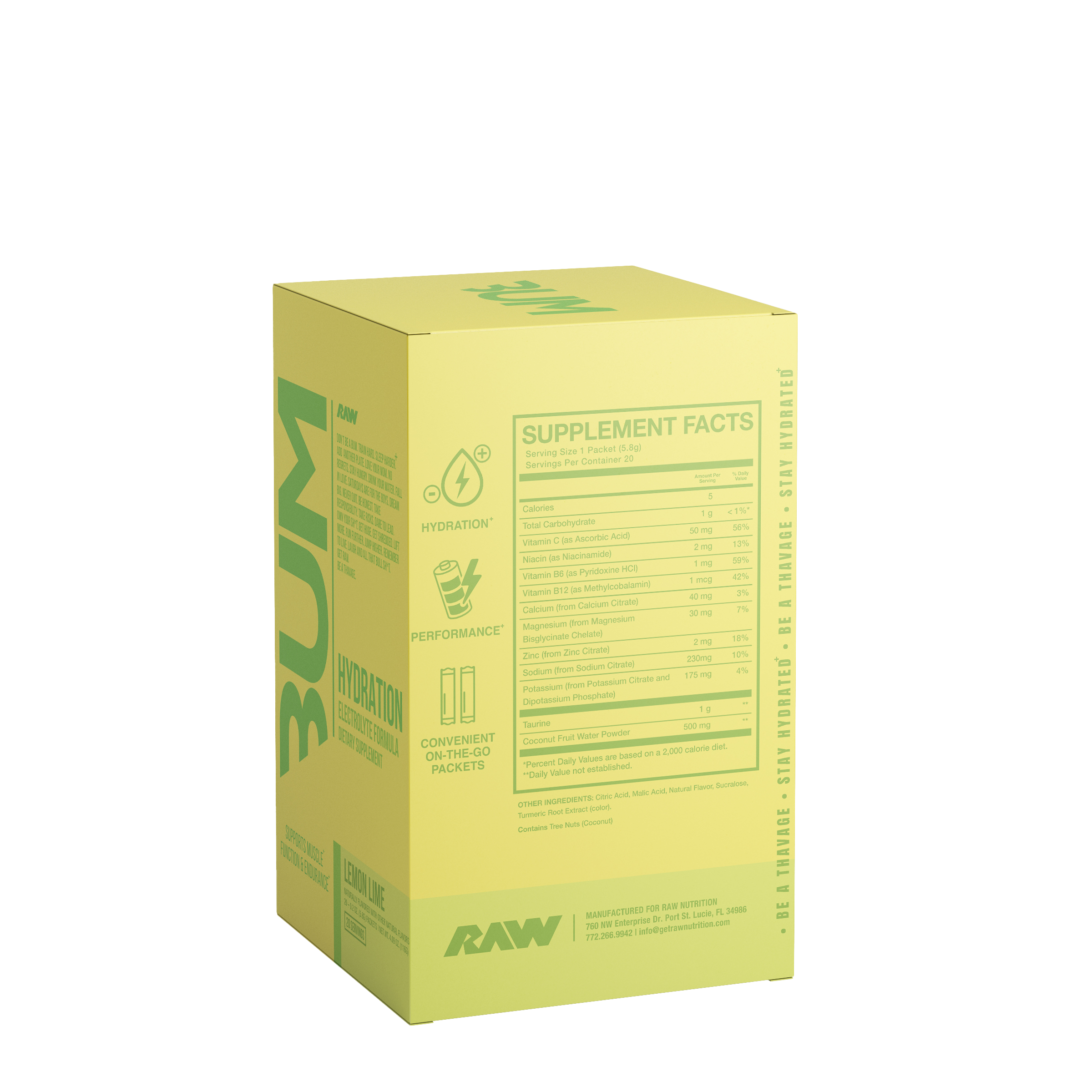 Hydration Electrolyte Formula - Lemon Lime (20 Stick Packs)  | GNC