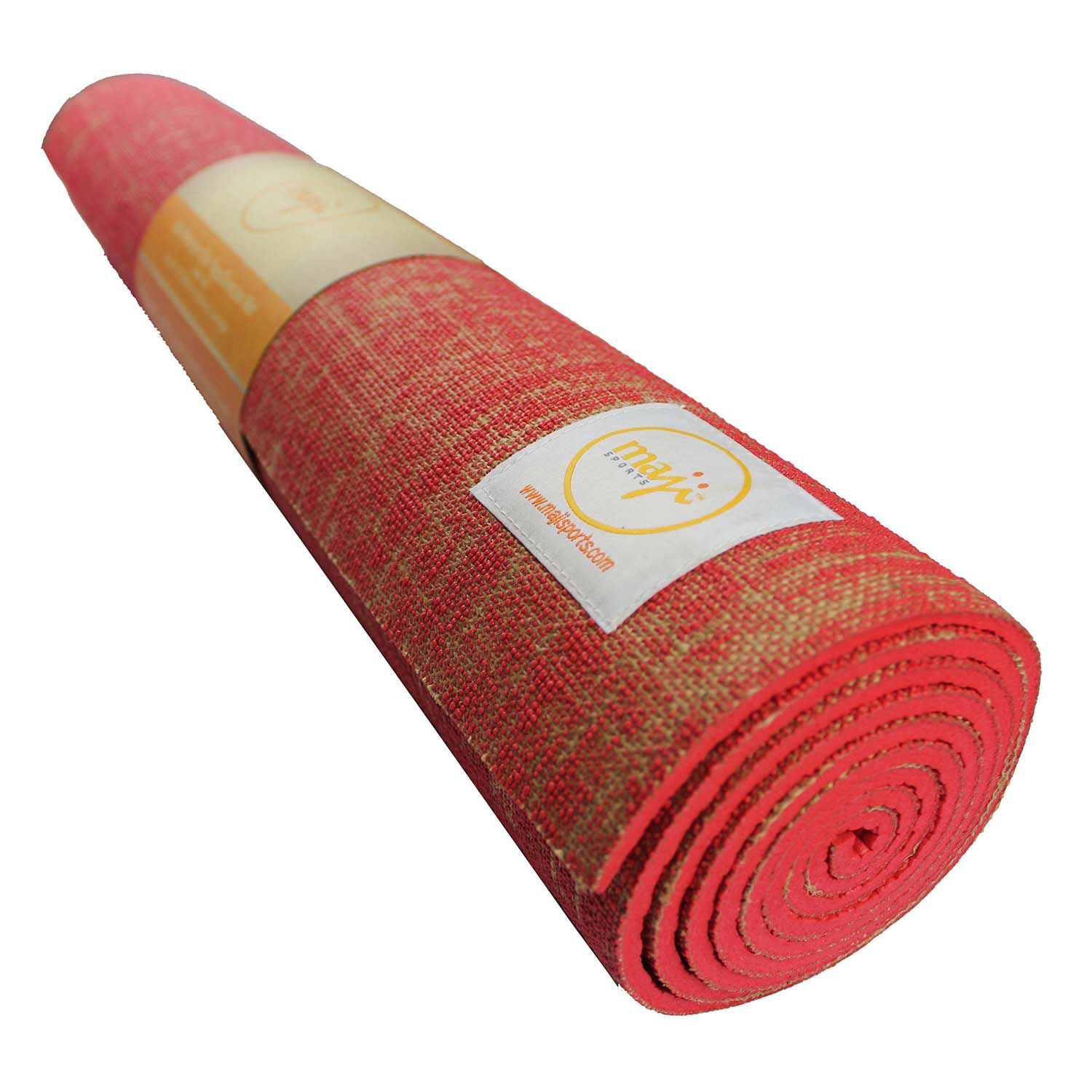 Maji Sports Jute Premium Yoga Mat - Red/24” x 72” x 5mm
