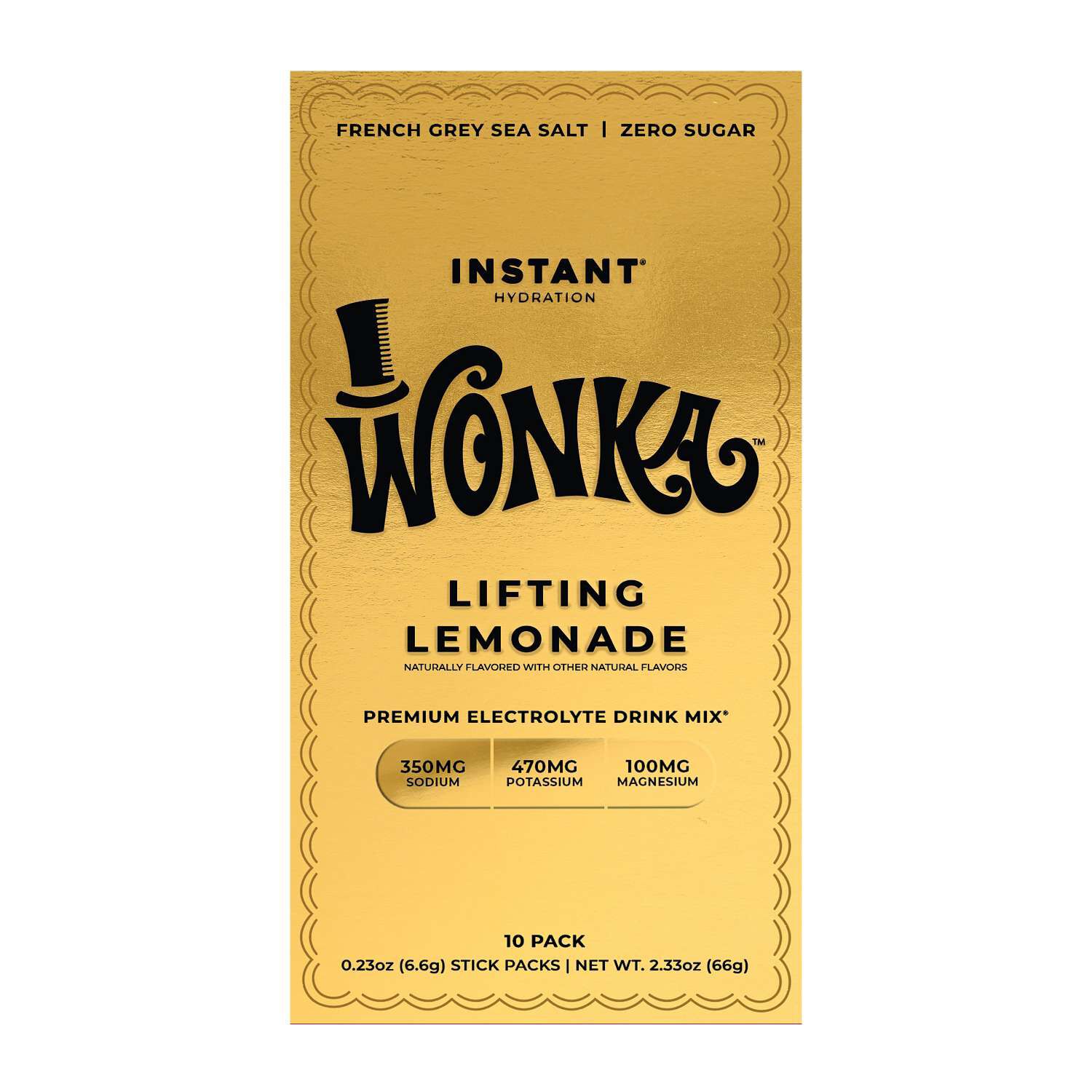 Premium Electrolyte Drink Mix - Wonka Lifting Lemonade (10 Stick Packs)