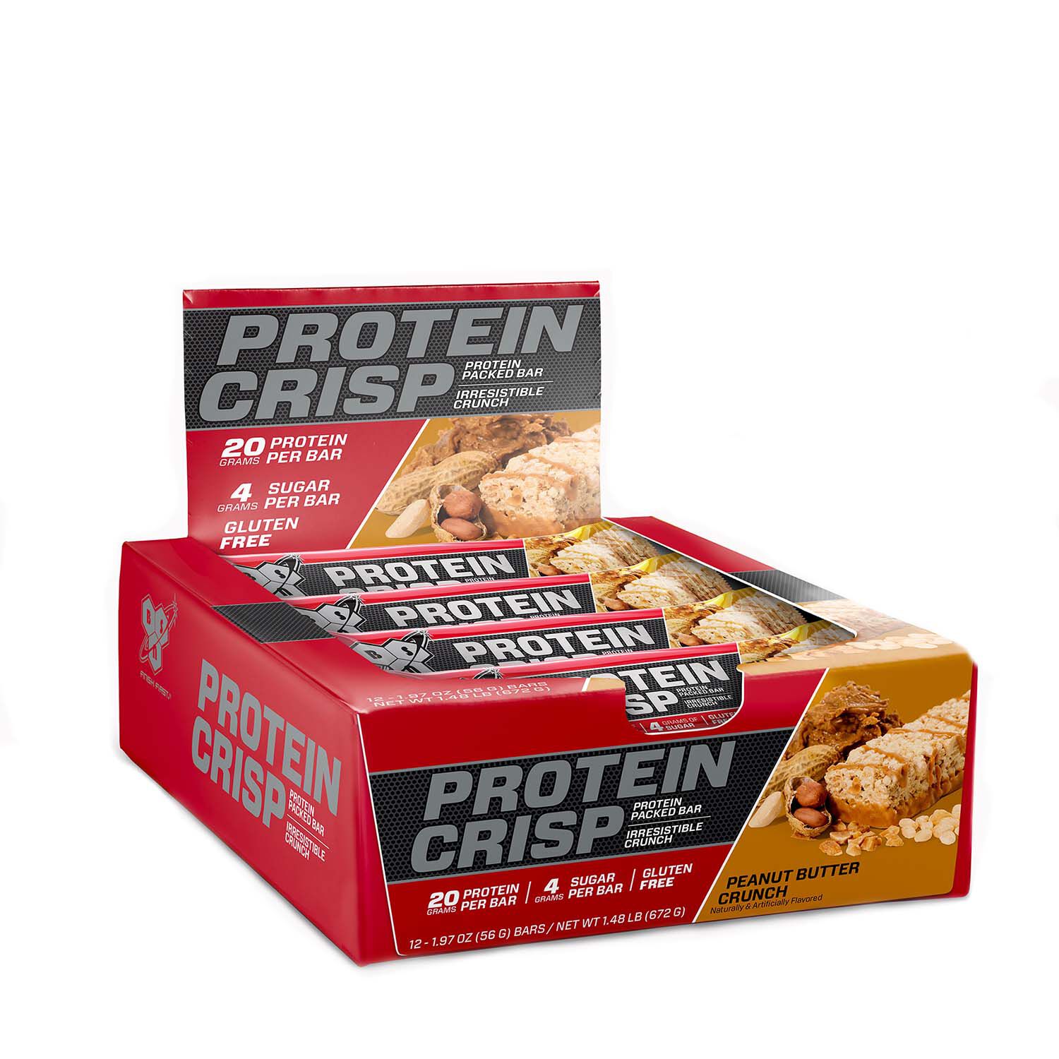Bsn Protein Crisp Bar Peanut Butter Crunch 12 Bars Gnc