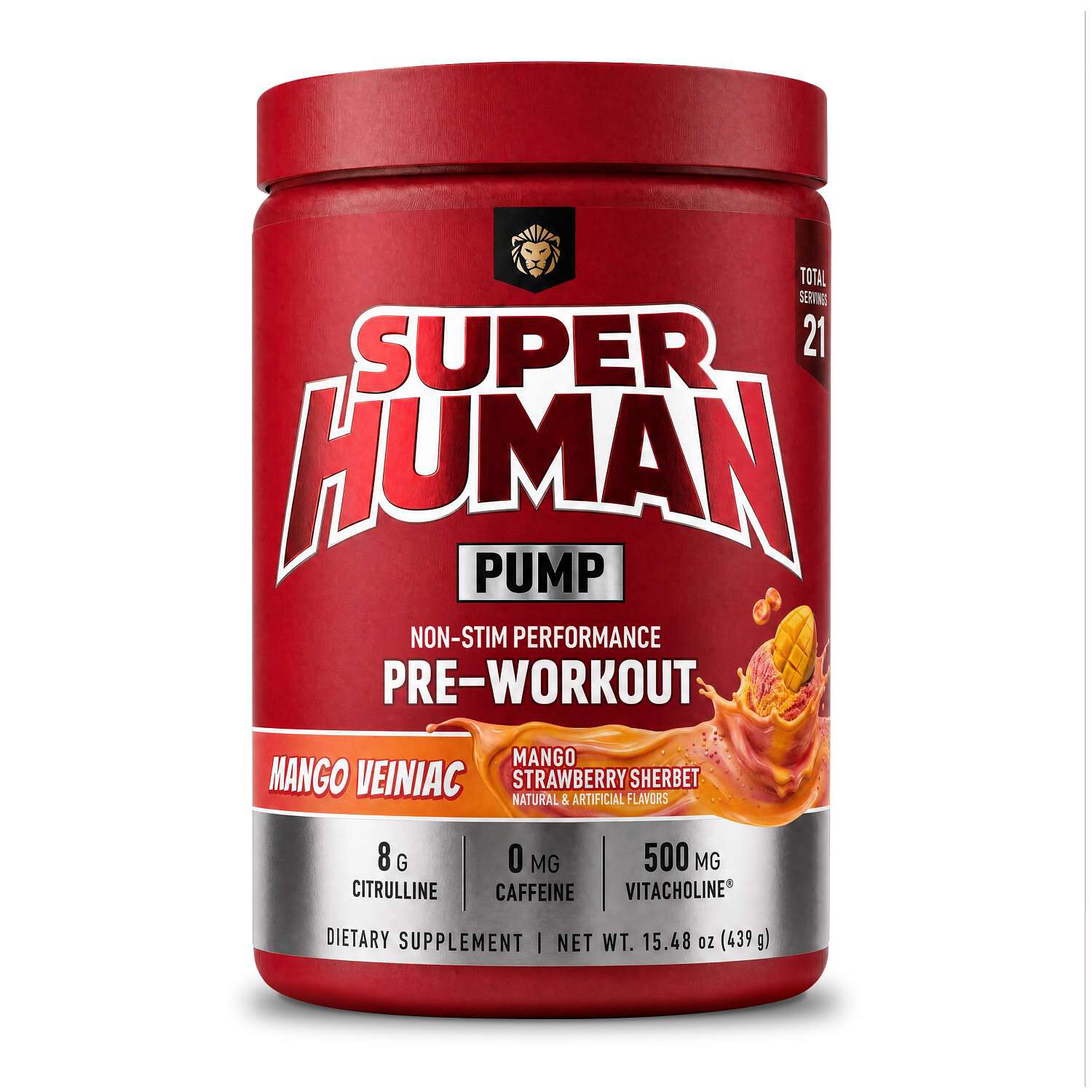 Superhuman Pump - Mango Veiniac (21 Servings) Mango Strawberry Sherbet | GNC