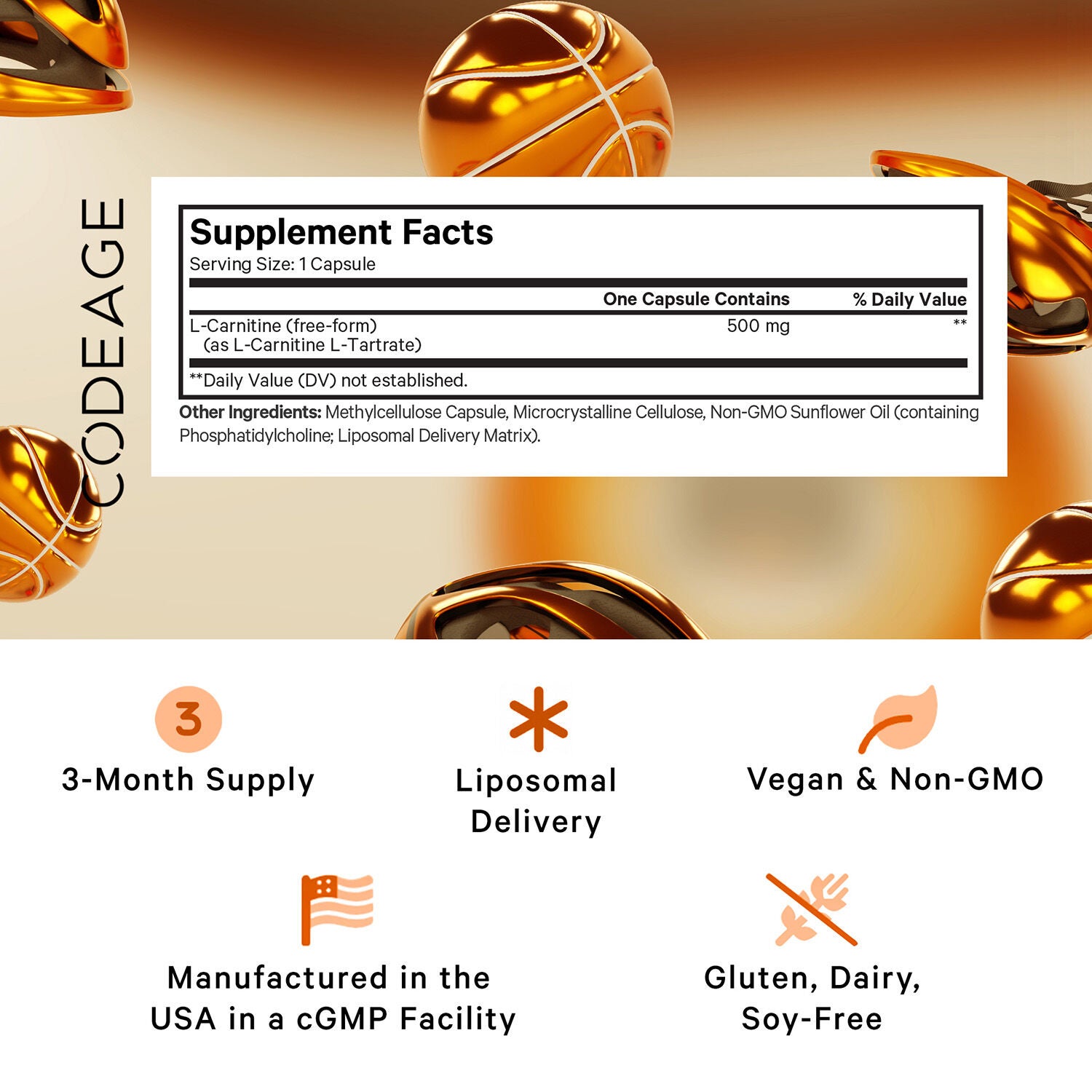 Liposomal L-Carnitine+ - 90 Capsules (90 Servings)  | GNC