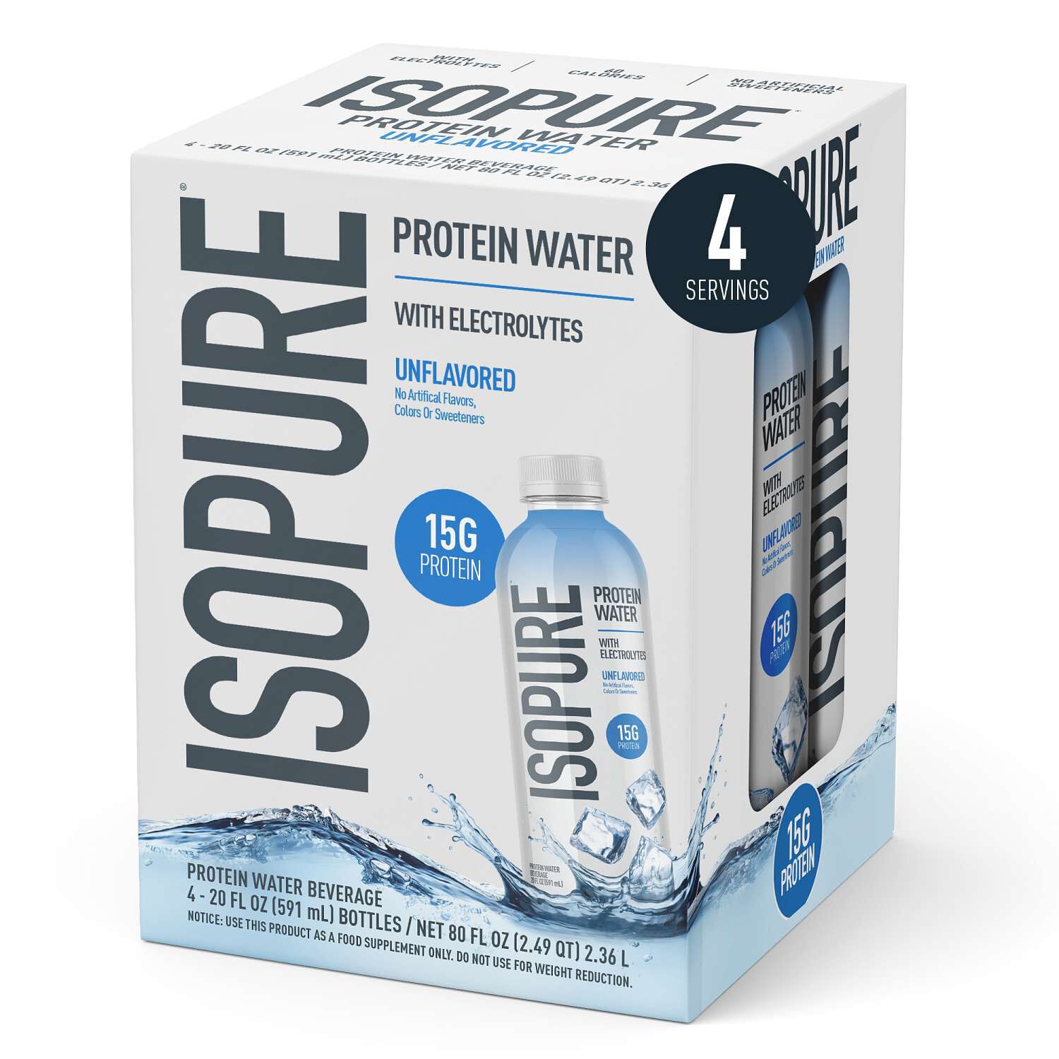 Protein Water - Unflavored (4 Bottles) | GNC