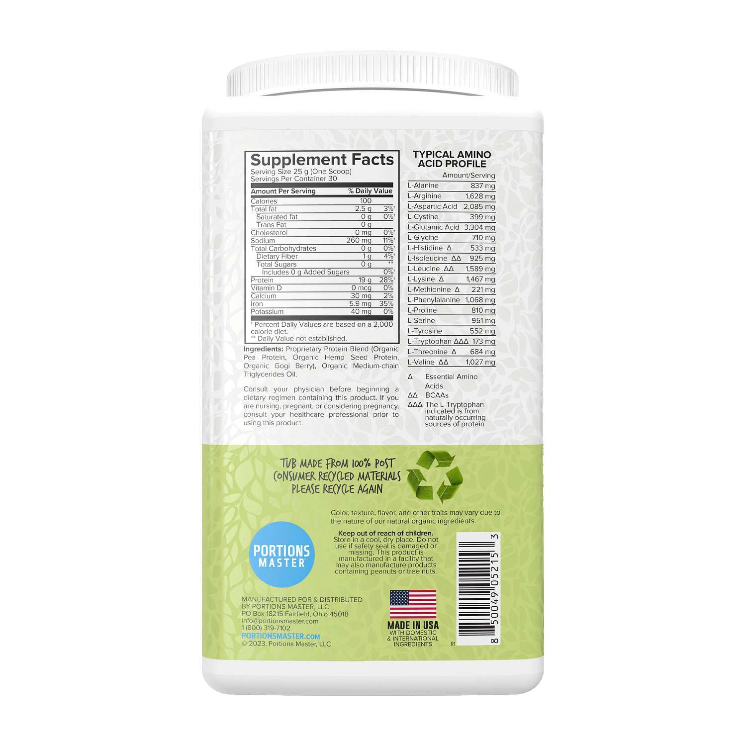 Vegan Protein Blend - Unflavored (30 Servings)