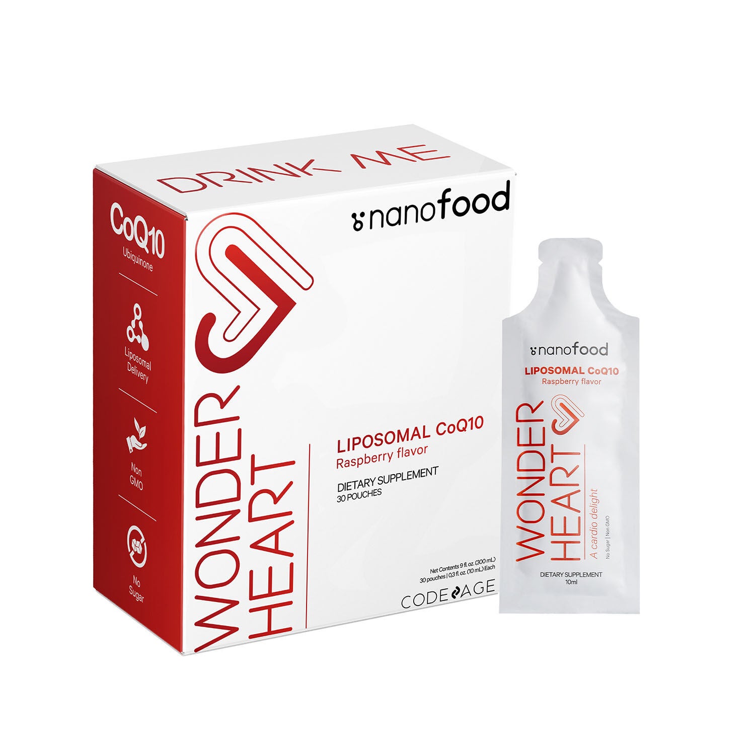 Codeage nanofood Wonder-Heart Liposomal CoQ10 - Raspberry | GNC