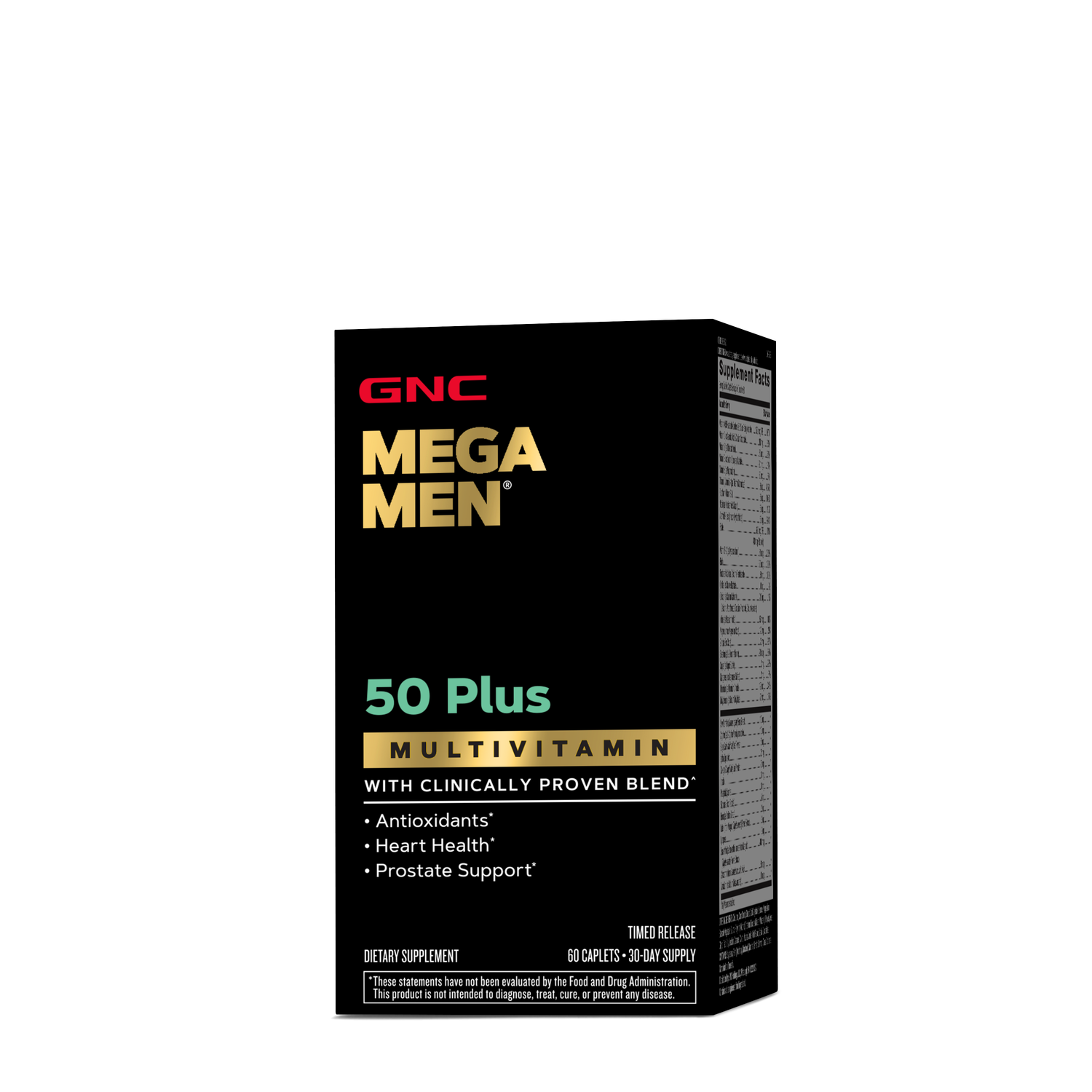 GNC Mega Men 50 Plus Multivitamin Healthy - 60 Caplets (30 Servings)