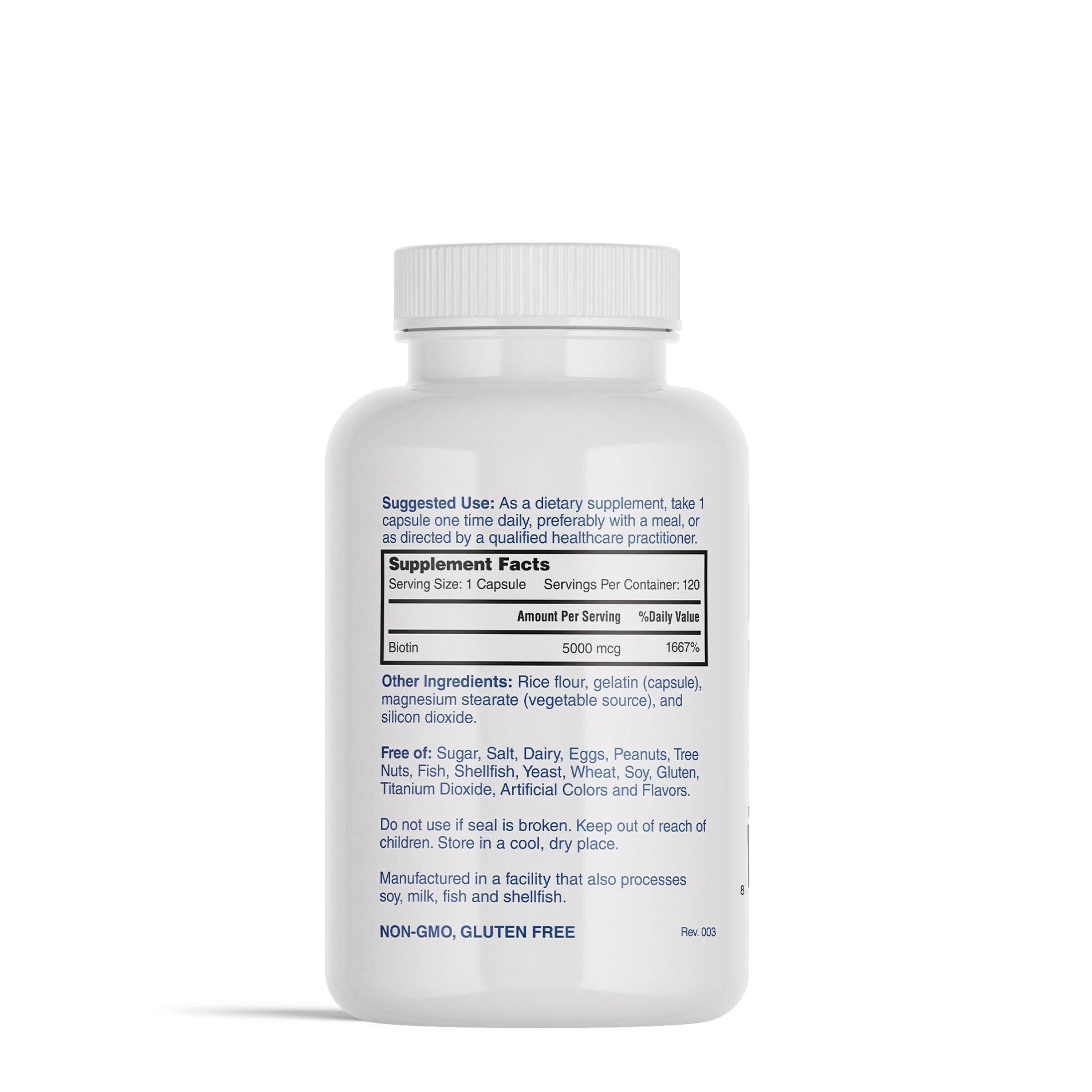 Biotin 5000mcg - 120 Capsules (120 Servings)  | GNC