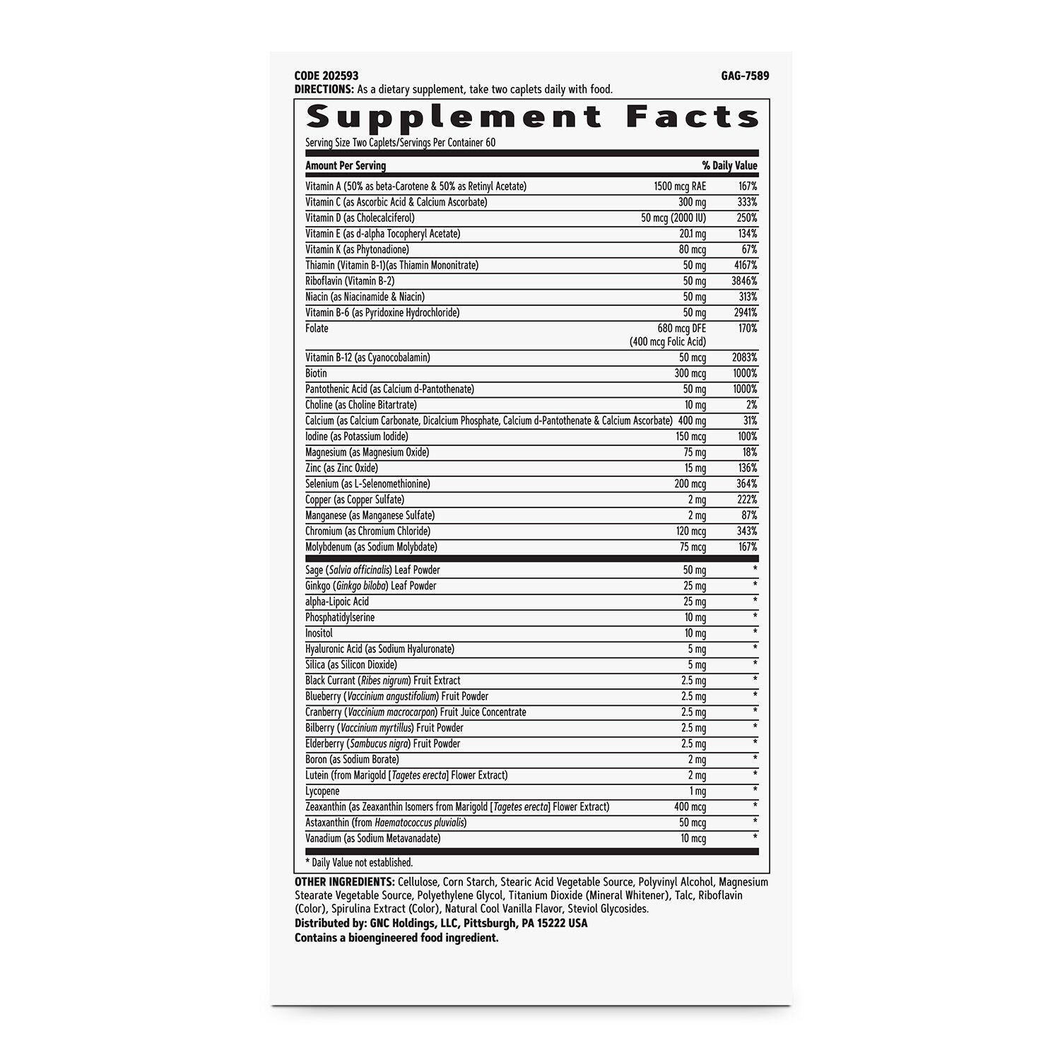 50 Plus Multivitamin - 120 Caplets (60 Servings)  | GNC