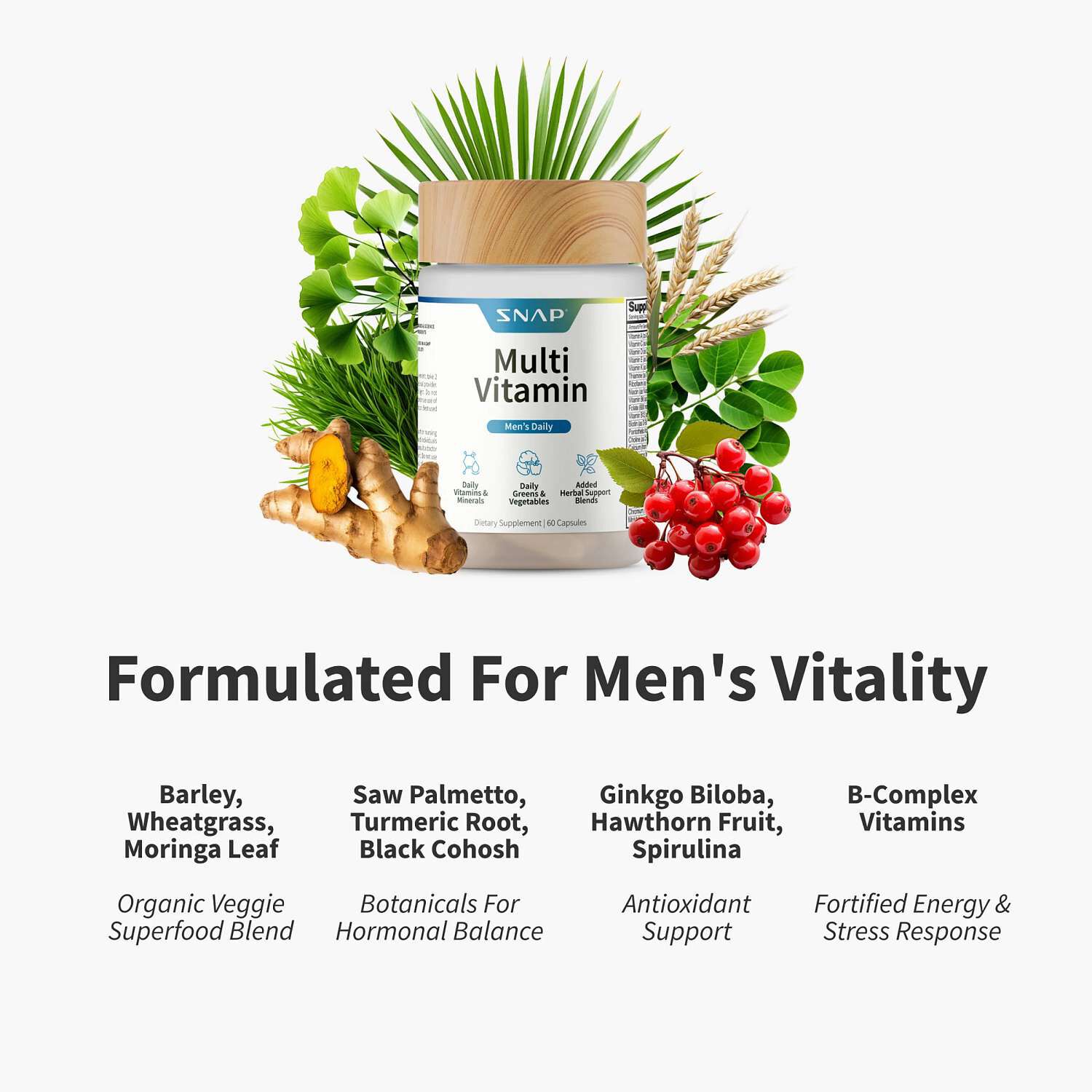Men's Daily Multi Vitamin - 60 Capsules (30 Servings)  | GNC