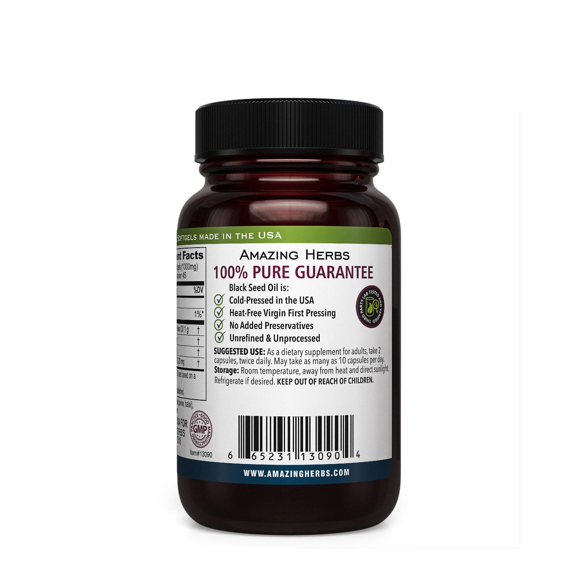 Black Seed&trade; 100% Pure Cold-Pressed Black Cumin Seed Oil - 90 Capsules (45 Servings)  | GNC