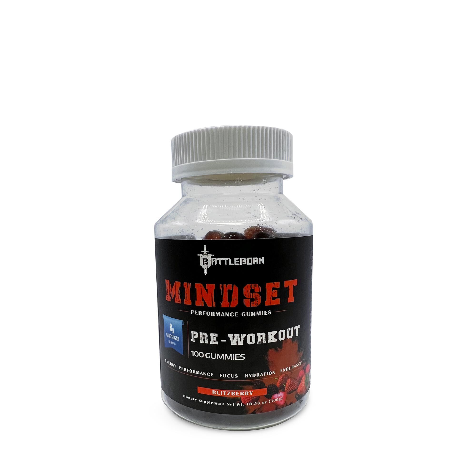 Mindset PreWorkout Gummies Blitzberry 100 Gummies (10 Servings) GNC