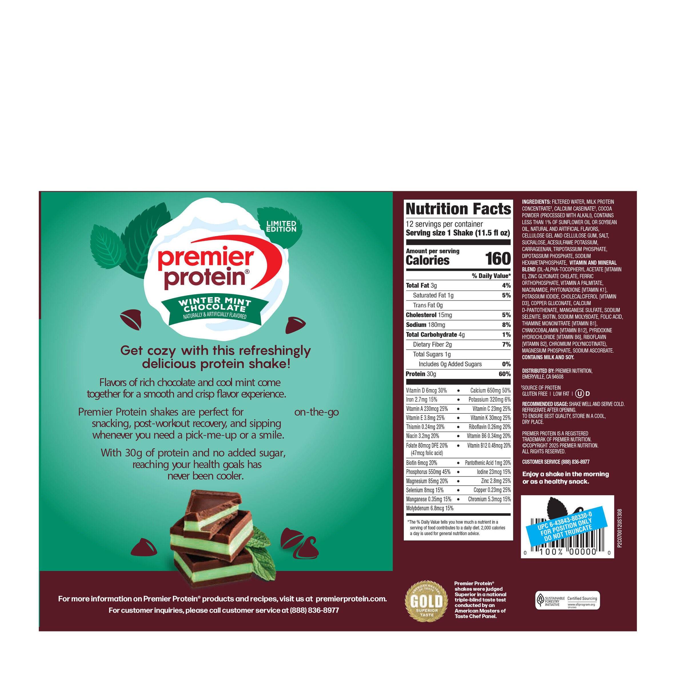 Protein Shake - Winter Mint Chocolate (12 Servings)