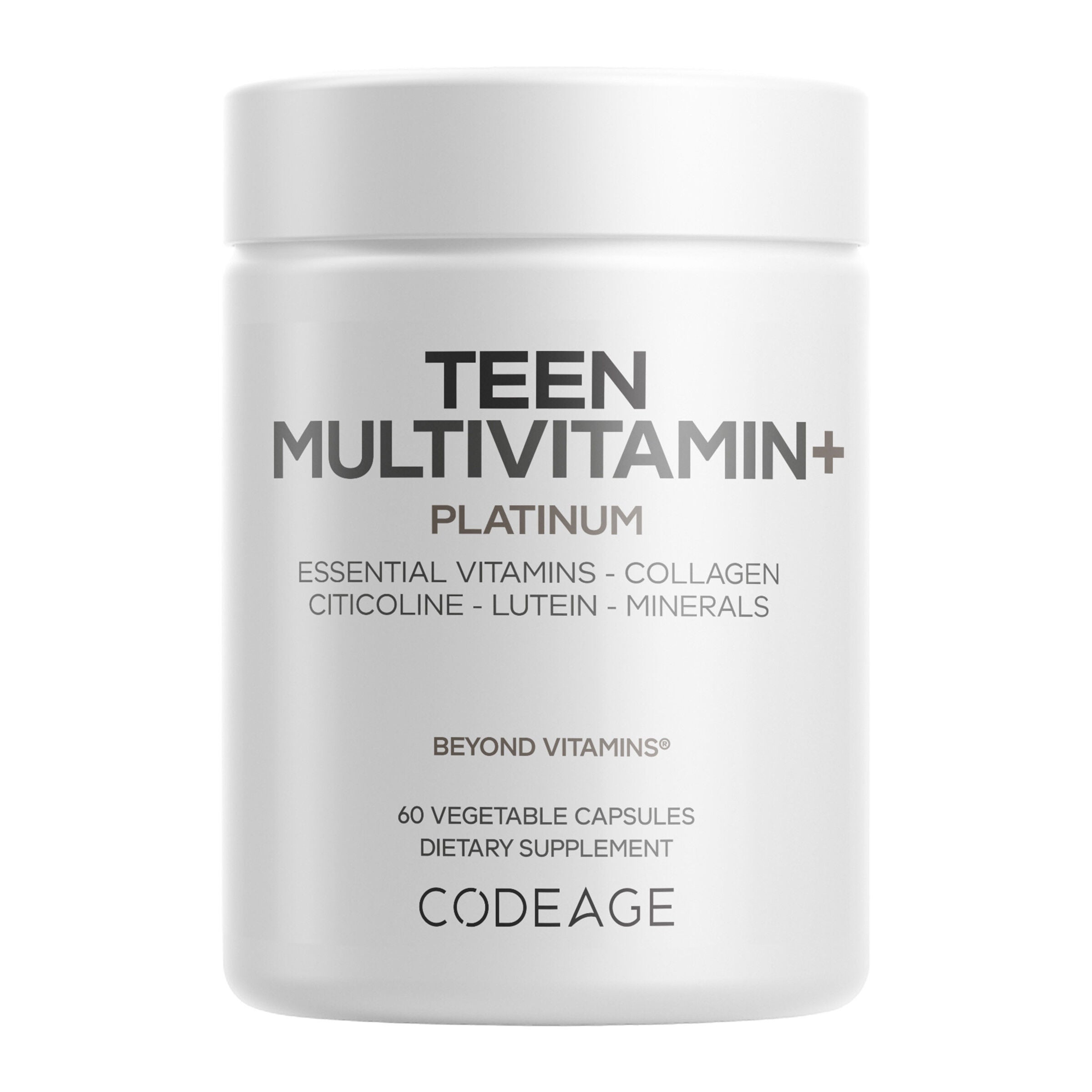 Codeage Teen Multivitamin+ Platinum Vegan - 60 Vegetable Capsules (30 Servings)