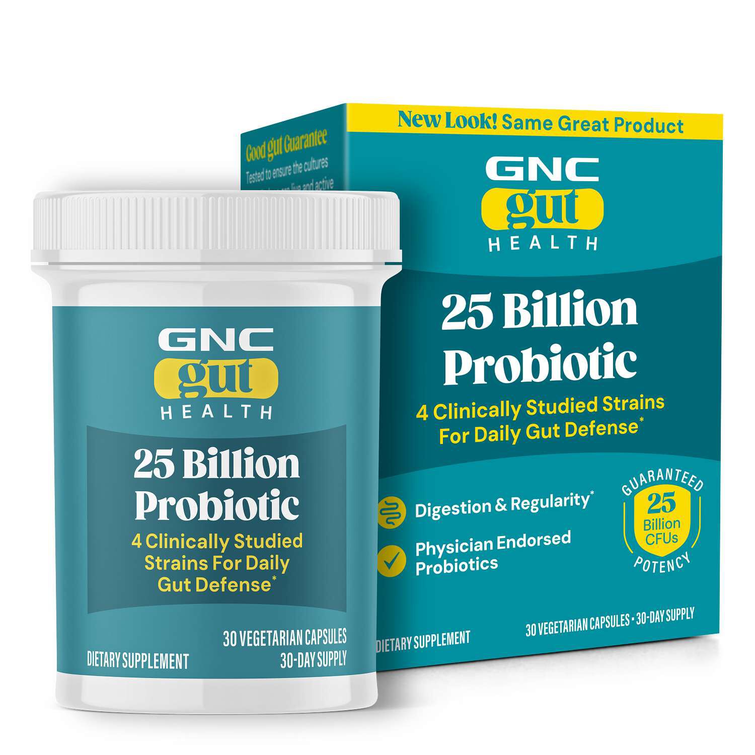 Gut Health 25 Billion Probiotic - 30 Vegetarian Capsules (30 Servings)  | GNC