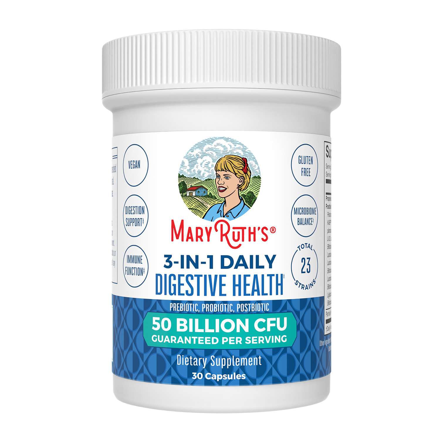 3-in-1 Daily Digestive Health - 30 Capsules (30 Servings)