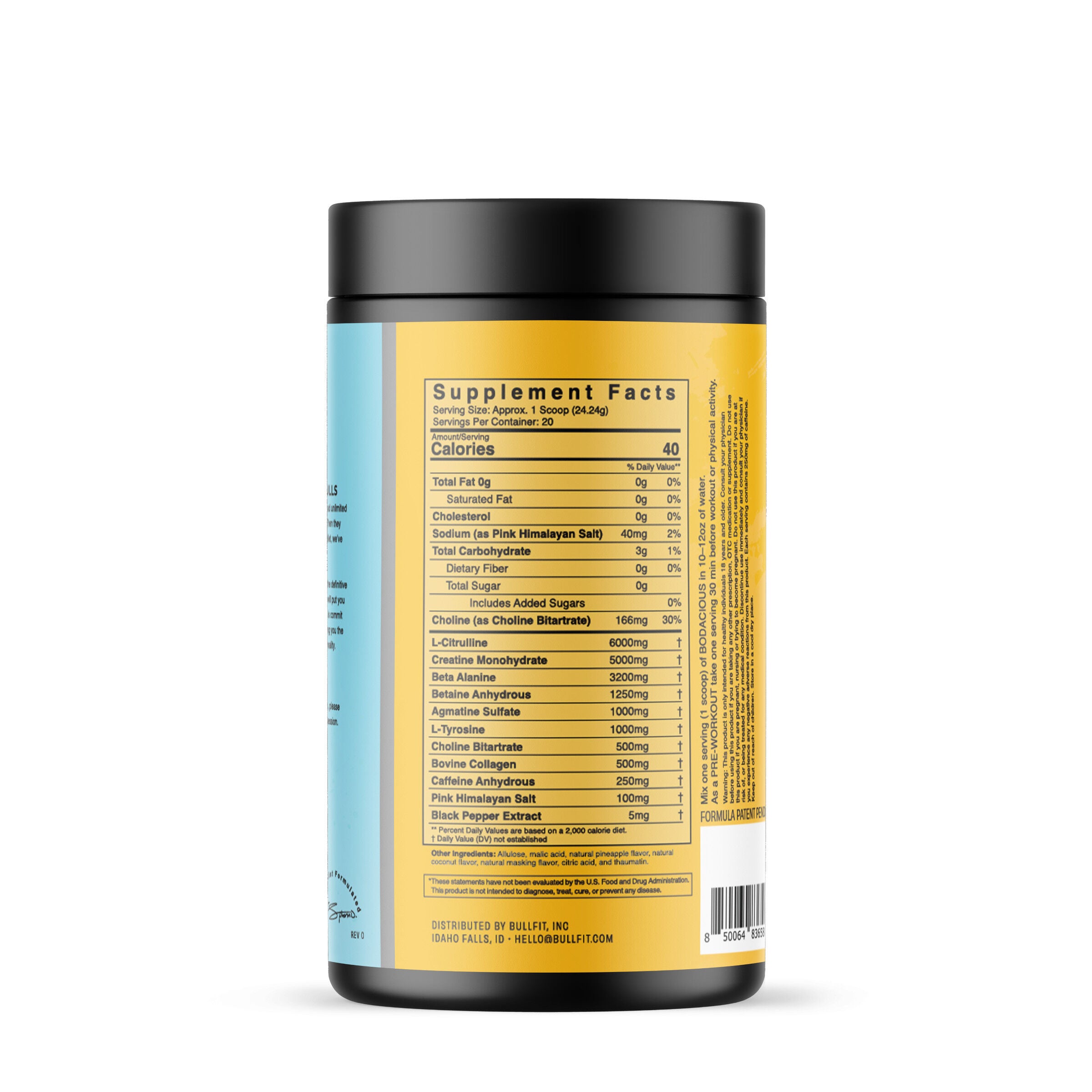 Bodacious Pre-Workout - Pina Colada (20 Servings)  | GNC