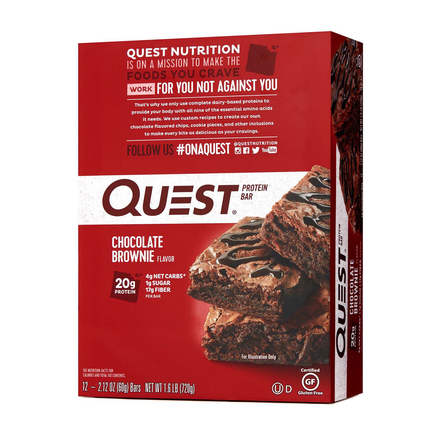 Quest Bar &ndash; Chocolate Brownie (12 Bars) Chocolate Brownie | GNC