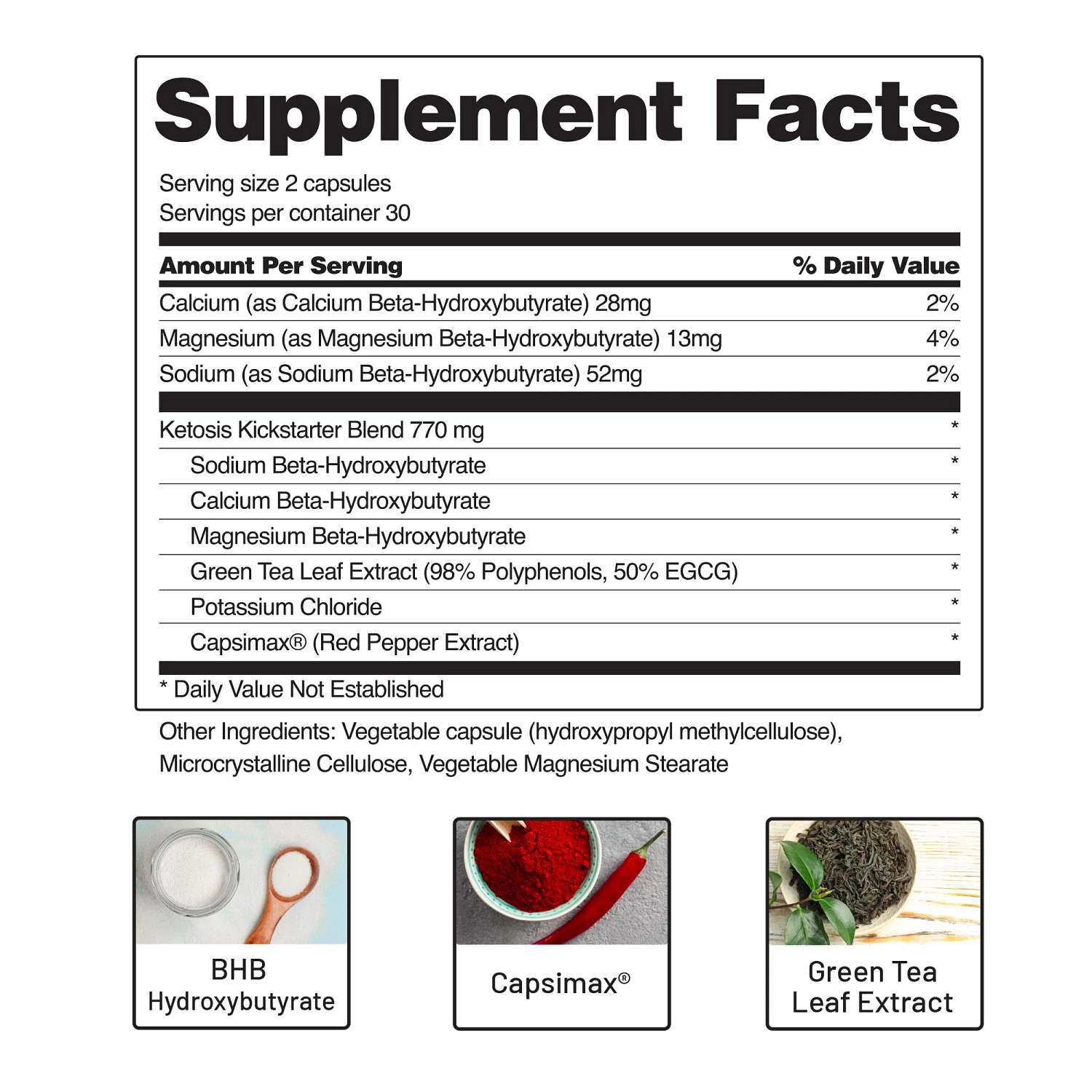 BHB Keto Burn Advanced Calorie Burner - 60 Capsules (30 Servings)  | GNC