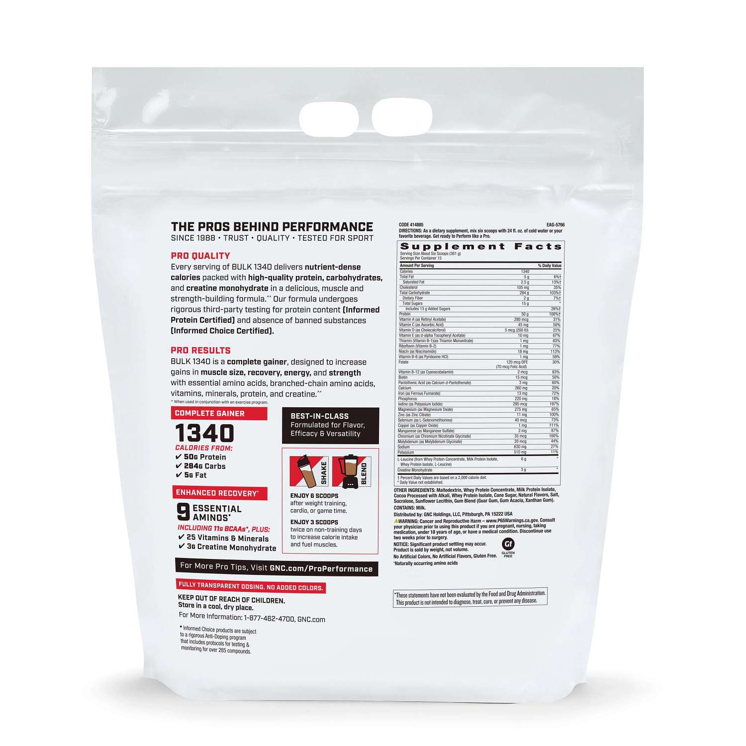 GNC PRO Performance® - Bulk 1340 - Double Chocolate (15 Servings