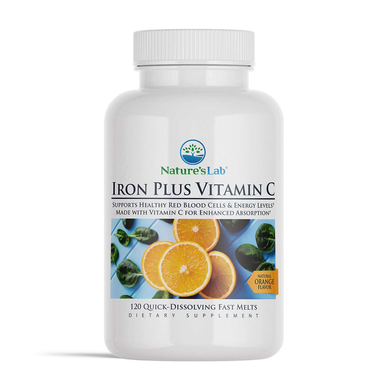 Iron plus Vitamin C - Orange - 120 Melts (120 Servings)  | GNC