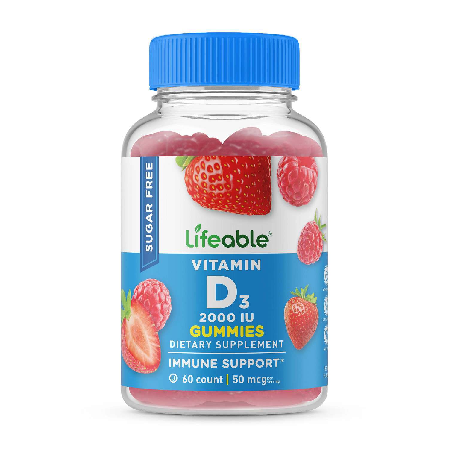 Sugar Free Vitamin D 2000 IU - 60 Gummies (30 Servings)