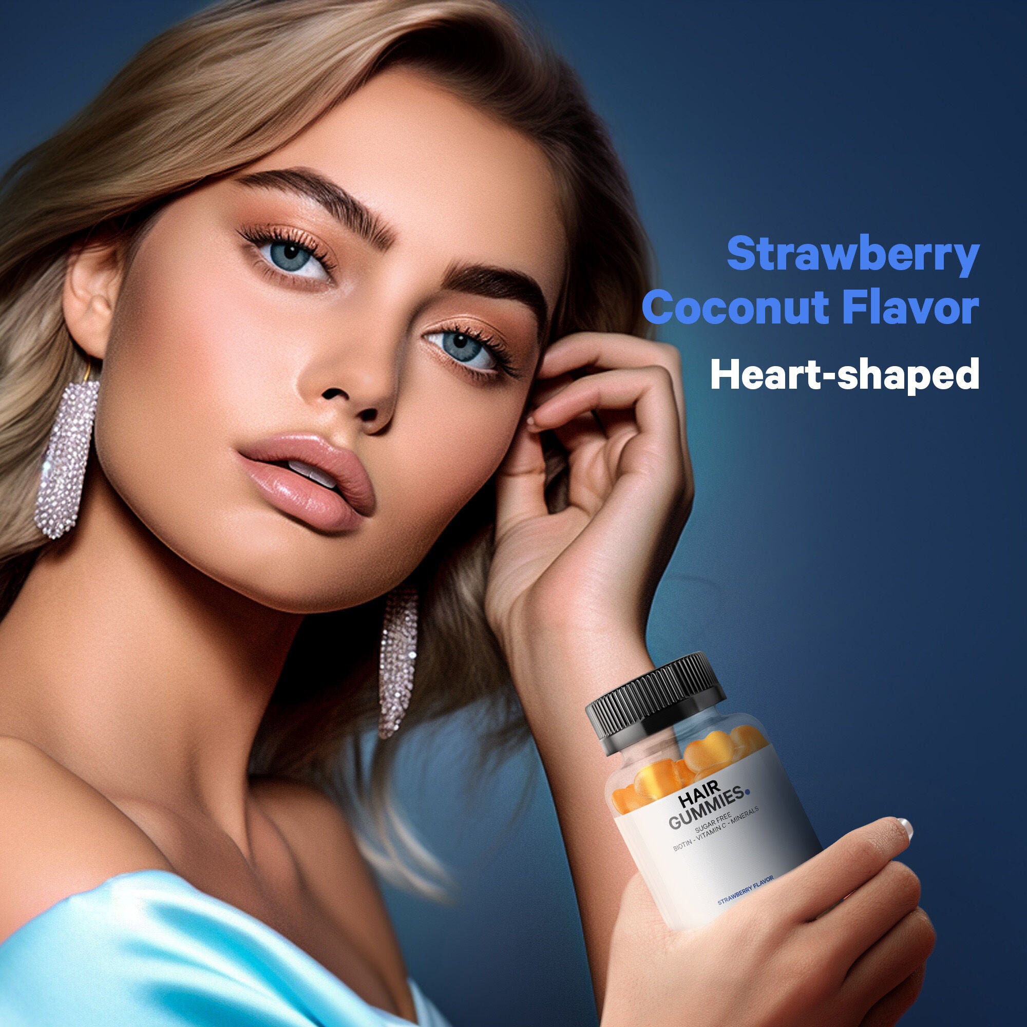 Hair Gummies - Sugarfree Daily Multivitamins - Biotin &amp; Zinc - 60 Gummies (30 Servings)  | GNC