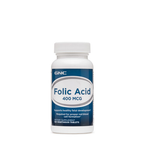 Folic Acid 400mcg - 100 Tablets &#40;100 Servings&#41;  | GNC