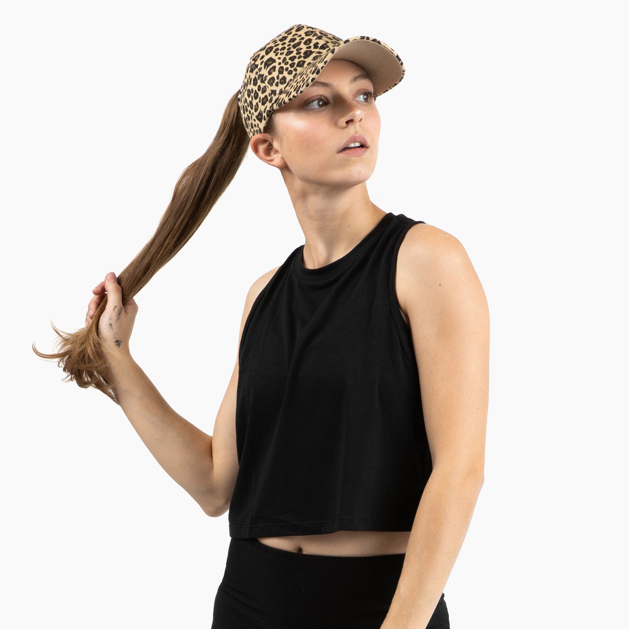 Ponytail Hat - Leopard