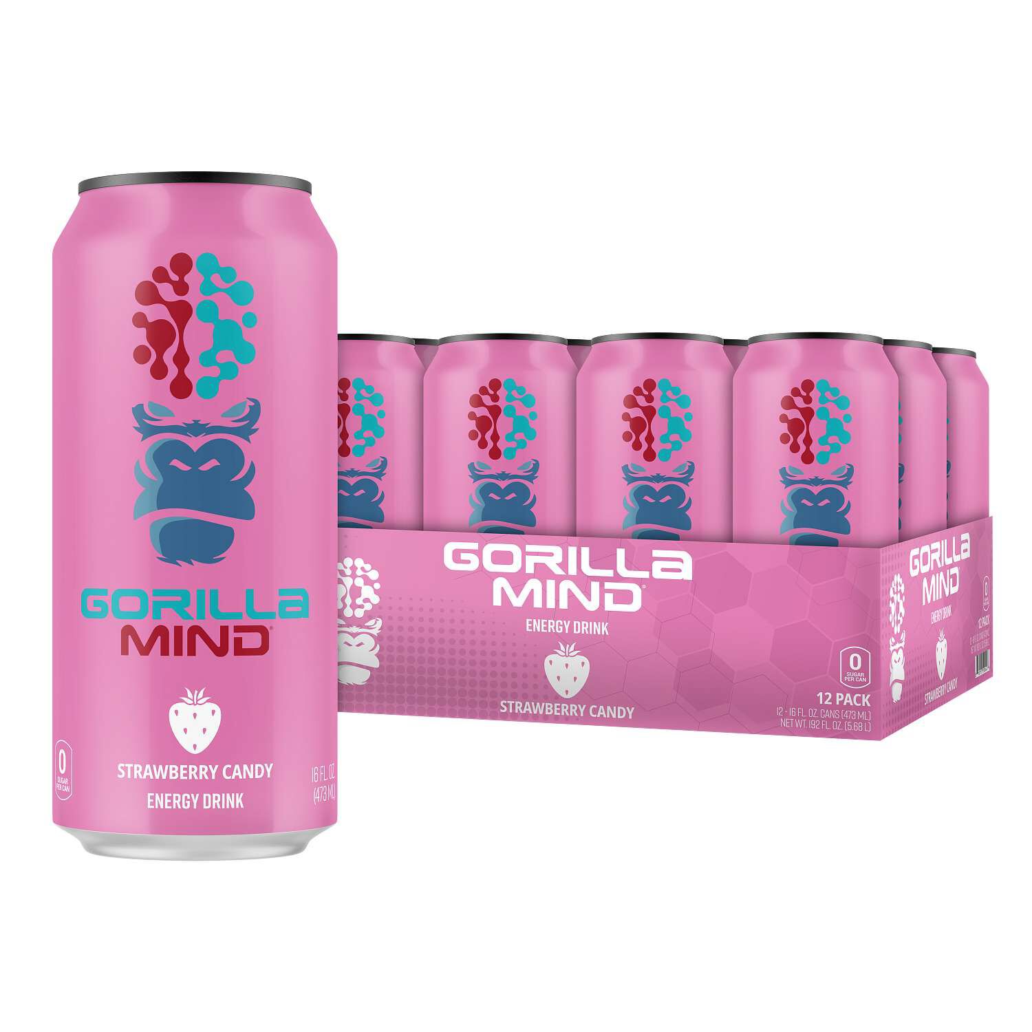 Energy Drink - Strawberry Candy - 16oz. (12 Cans)  | GNC