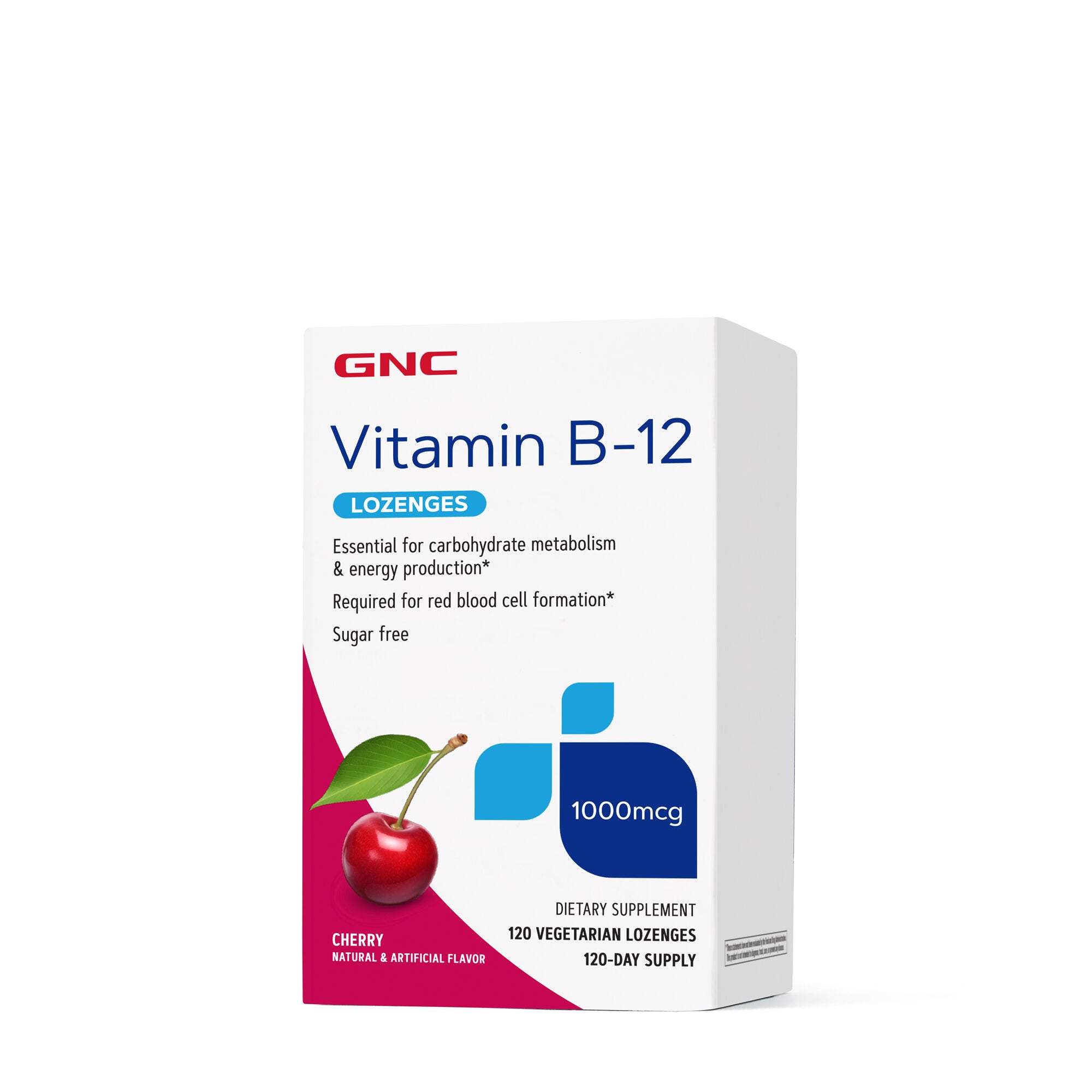 gnc b12 injections GNC Vitamin B 12 1000mcg Cherry, 120 Lozenges| Supports Energy Production