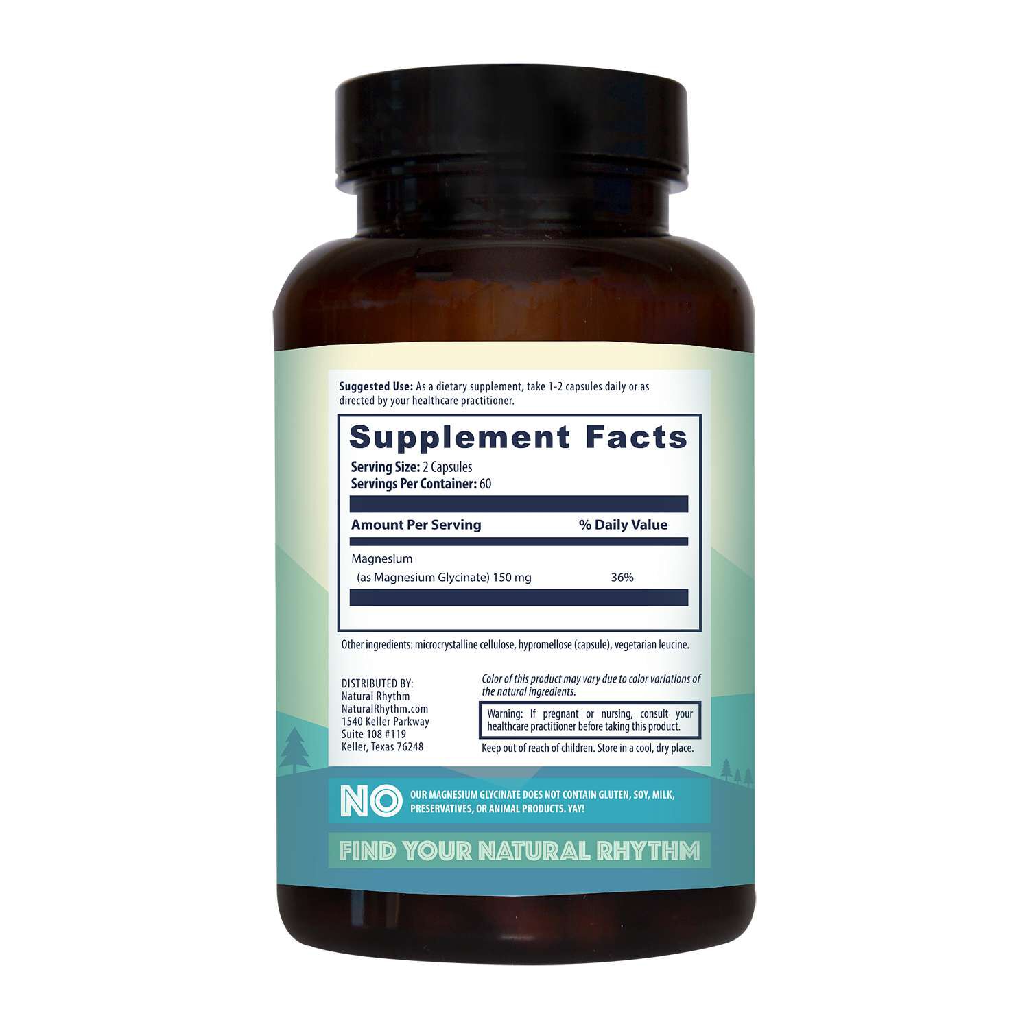 Magnesium Glycinate - 120 Capsules (60 Servings)  | GNC