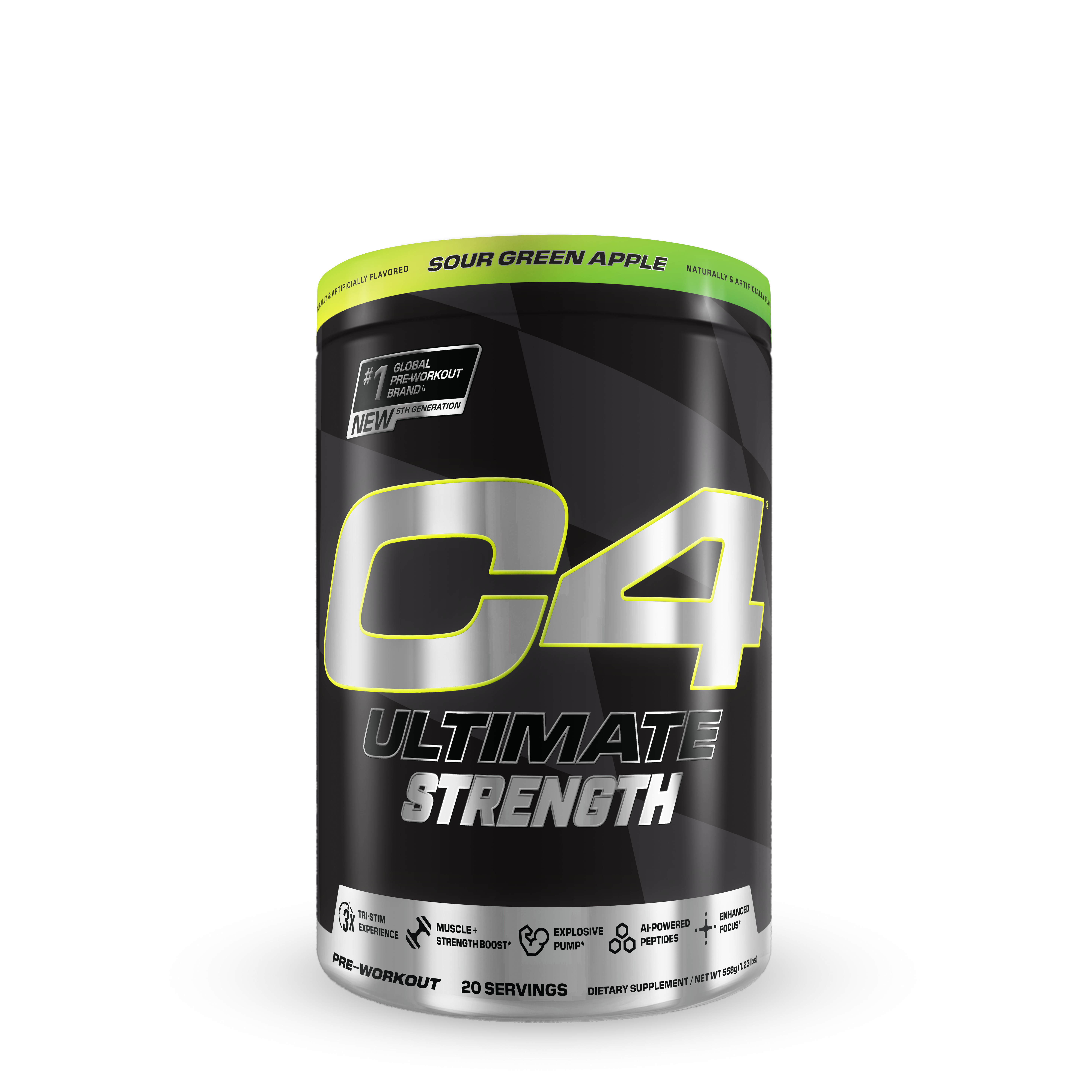 C4 Ultimate Strength Pre-Workout - Sour Green Apple (20 Servings)  | GNC