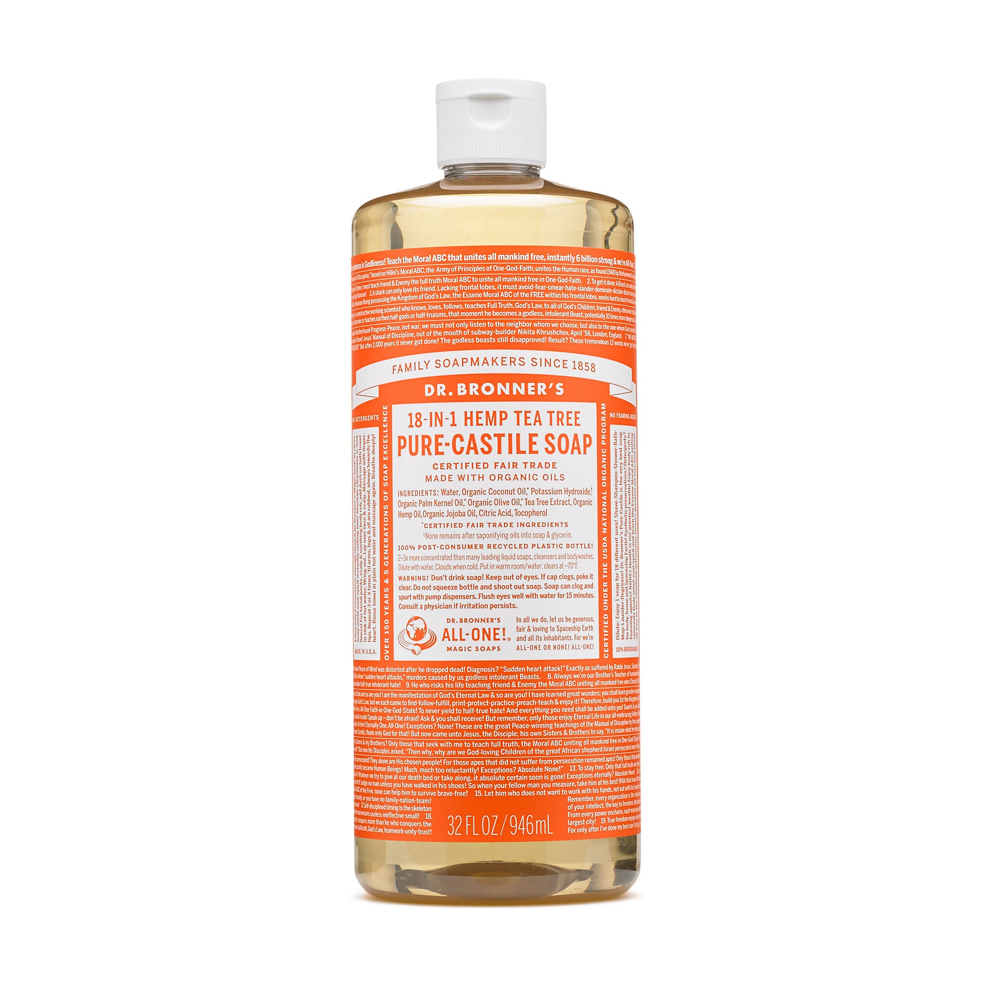 Dr Bronner S Pure Castile Liquid Soap Tea Tree Gnc