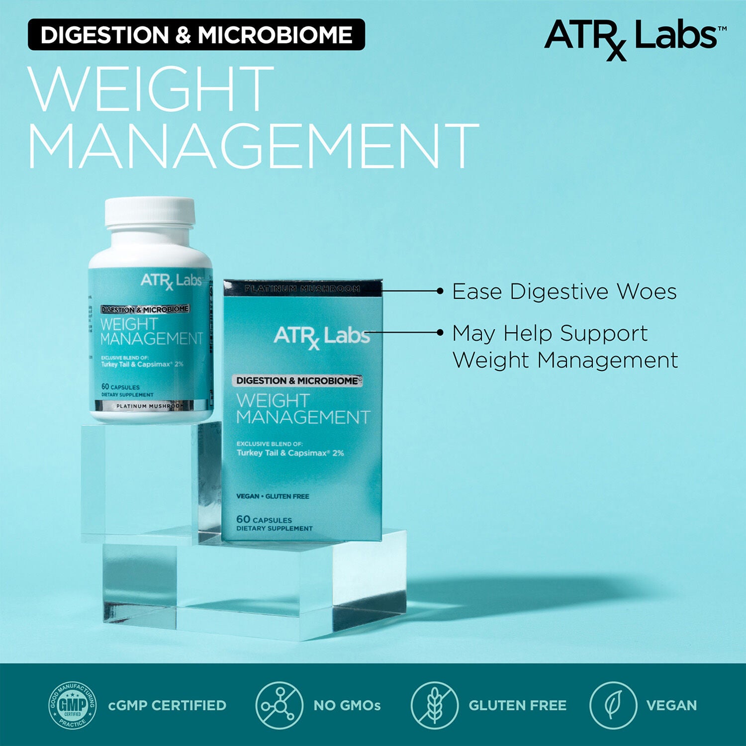 Weight Management Platinum Mushroom - 60 Capsules (30 Servings)  | GNC