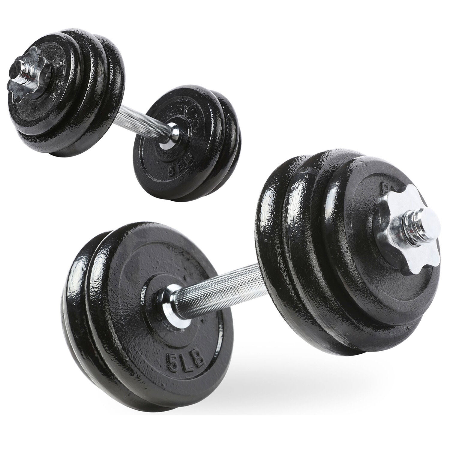 40lb Cast Iron Adjustable Dumbbell Set | GNC