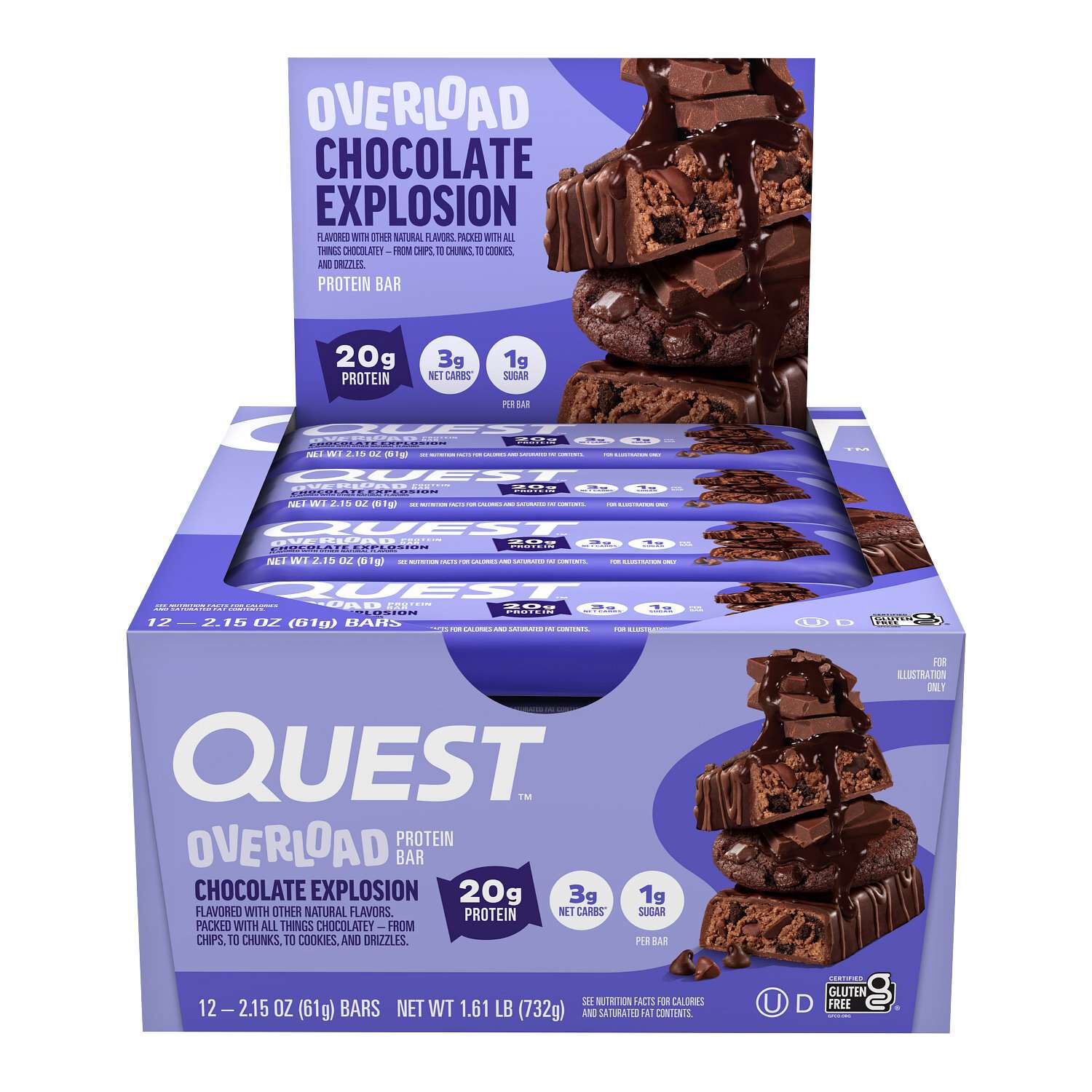 Overload Protein Bar - Chocolate Explosion (12 Bars)  | GNC
