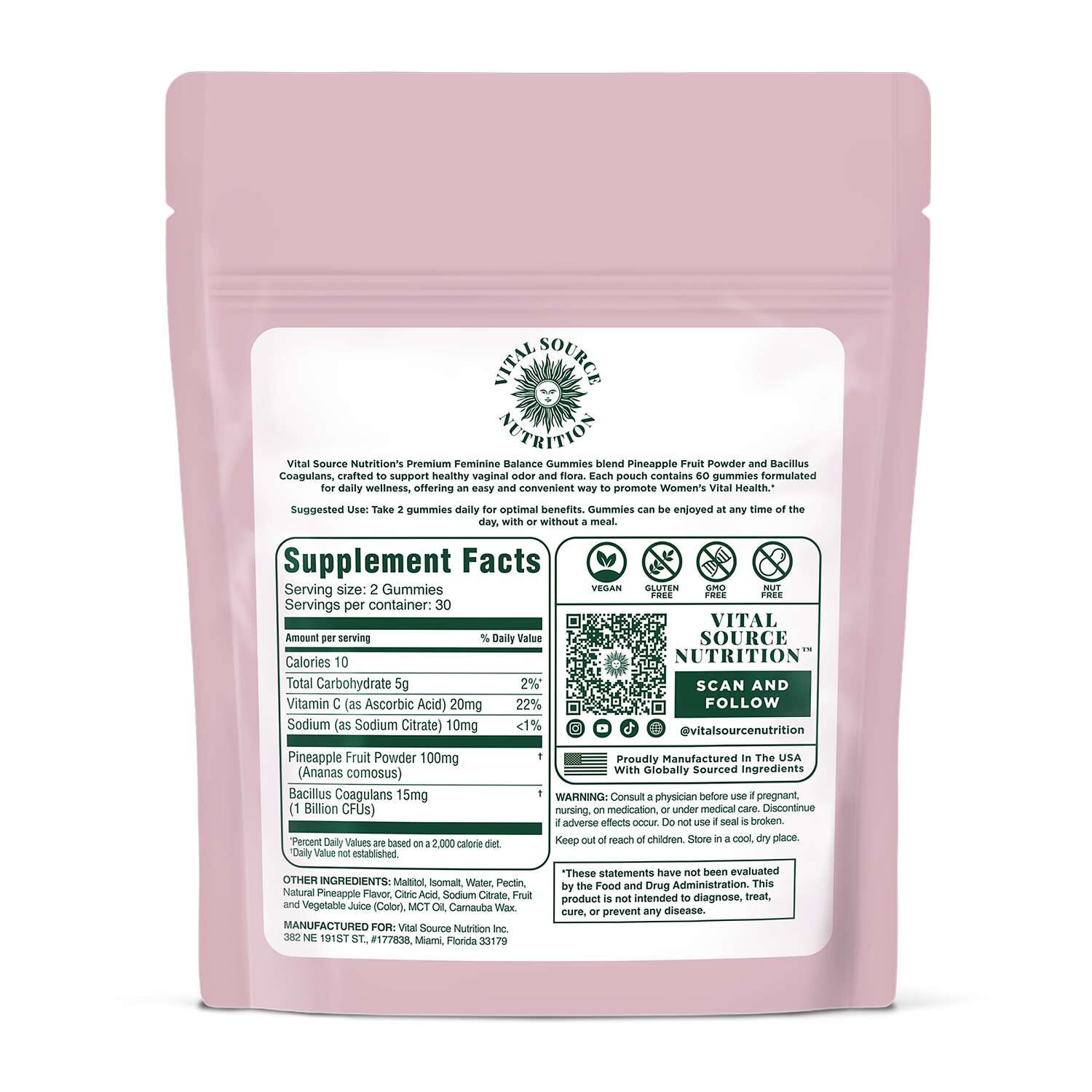 ViXi Feminine Balance Gummies - 60 Gummies (30 Servings)