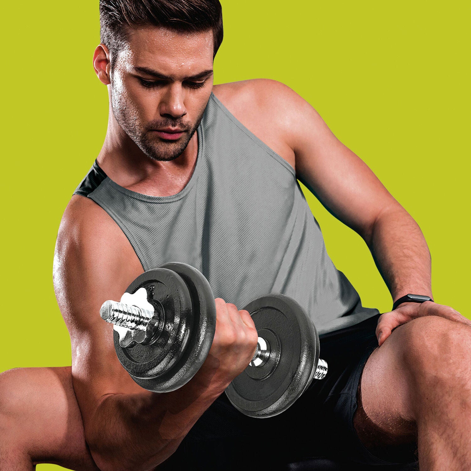 40lb Cast Iron Adjustable Dumbbell Set  | GNC