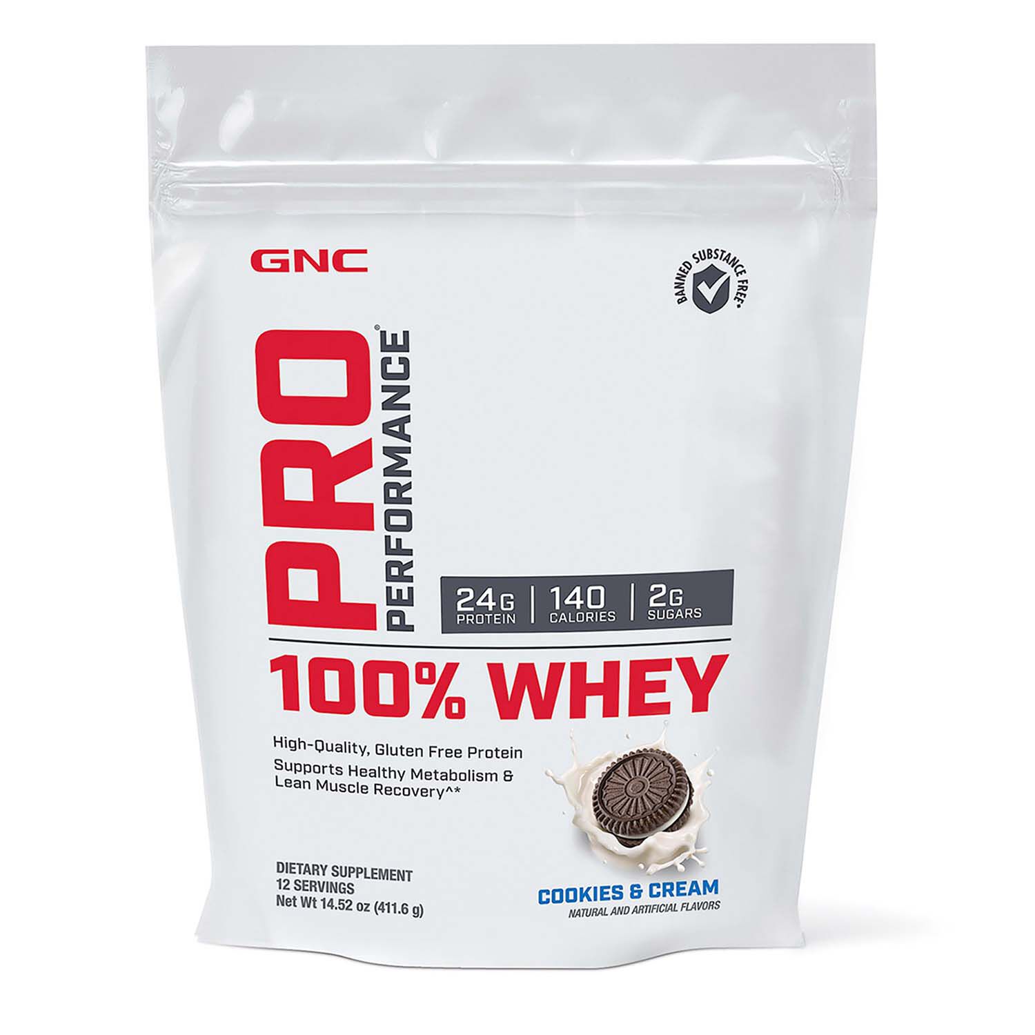 100% Whey - Cookies and Cream &#40;12 Servings&#41;  | GNC