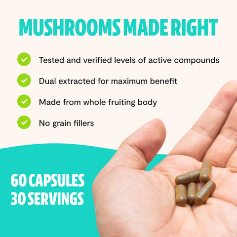 Ultimate Mushroom Complex - 60 Capsules &#40;30 Servings&#41;  | GNC