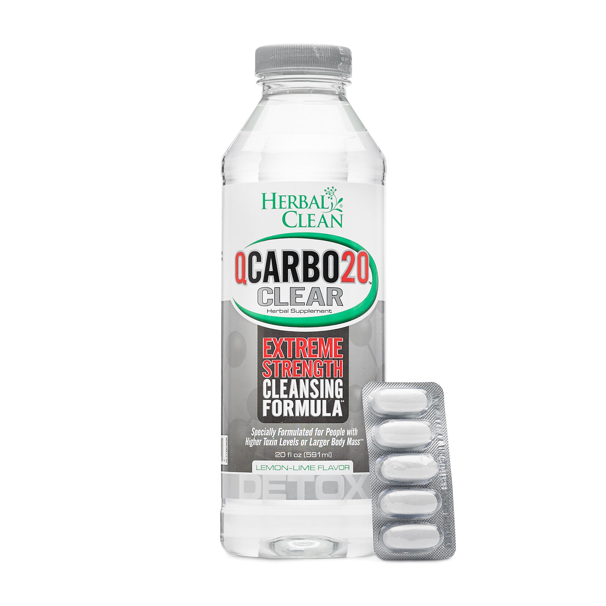 Herbal Clean Qcarbo20 Clear Lemon Lime Flavor Gnc
